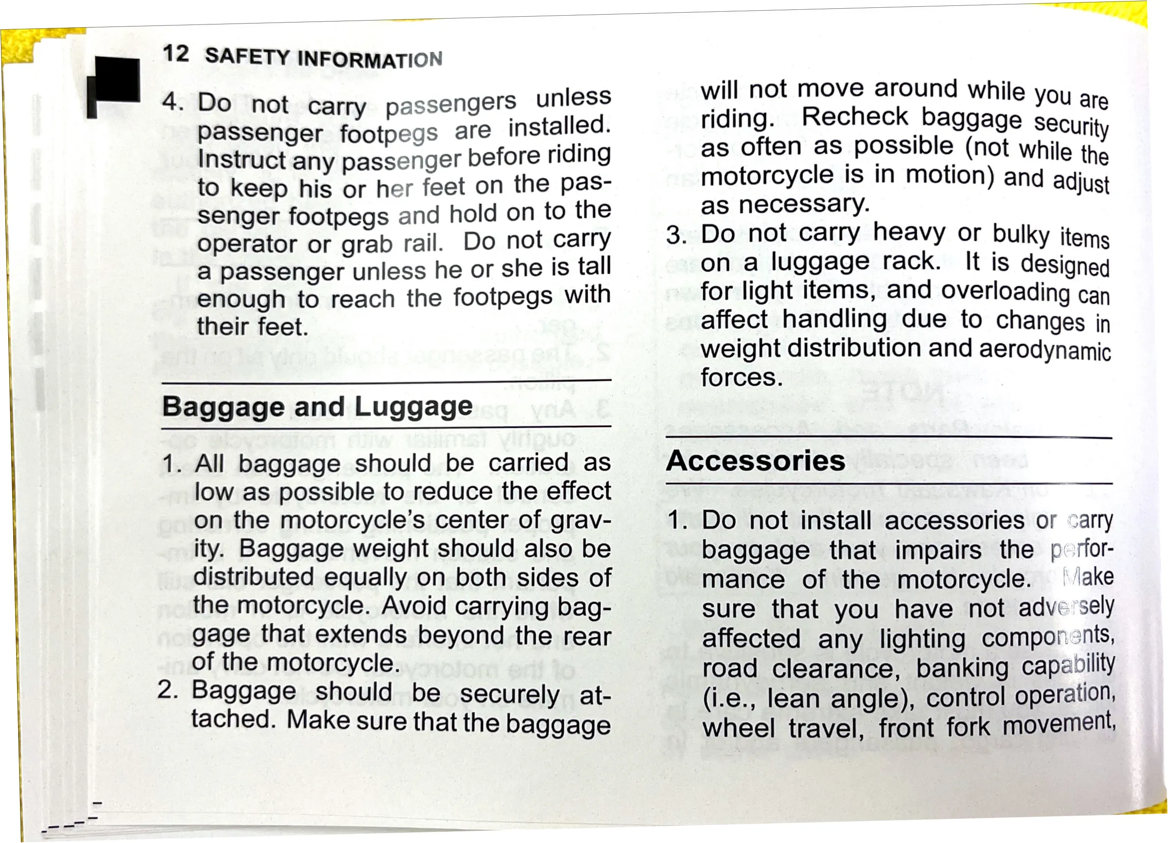 Owner's Manual page 14 — SAFETY INFORMATION