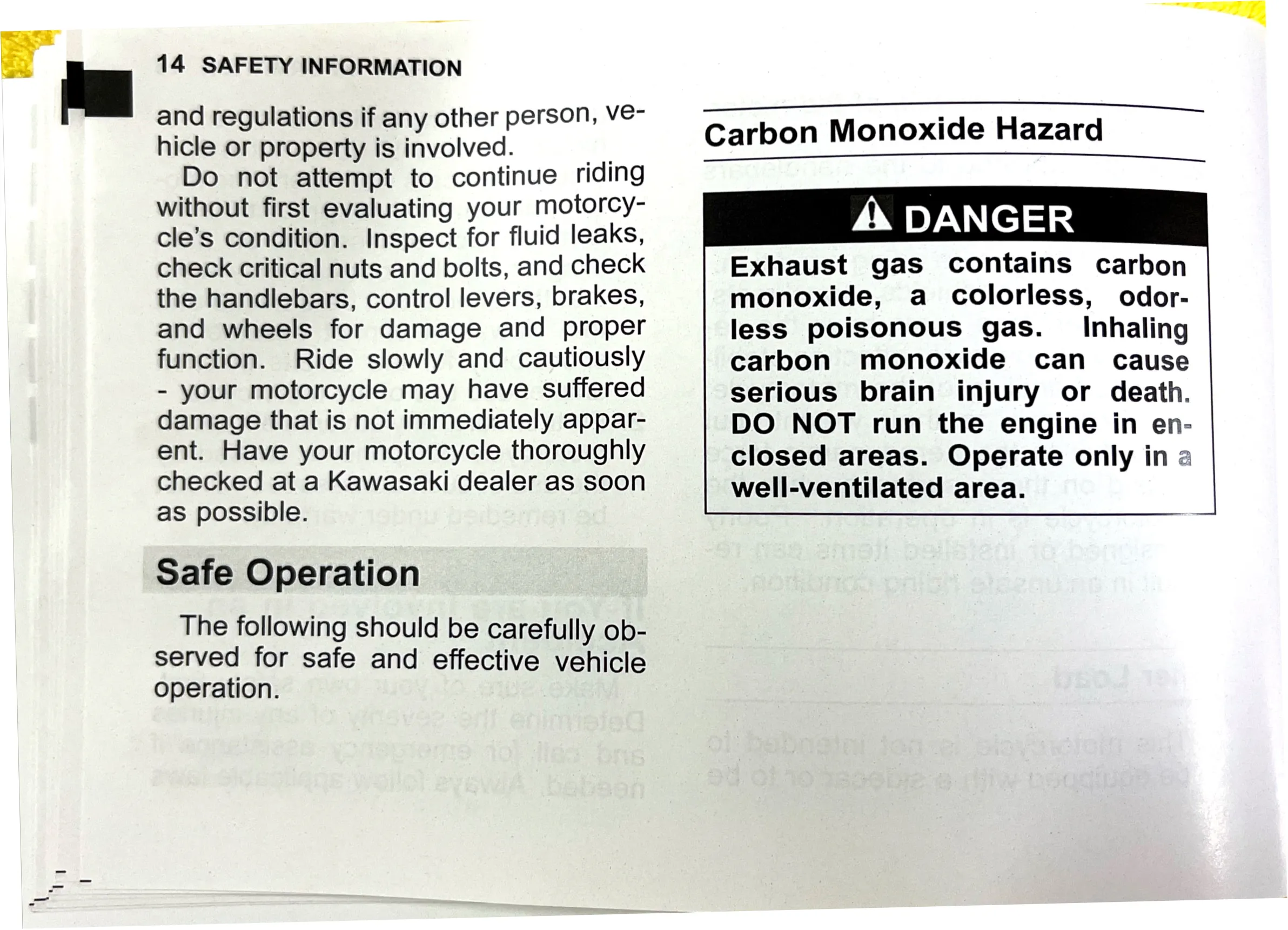 Owner's Manual page 16 — SAFETY INFORMATION