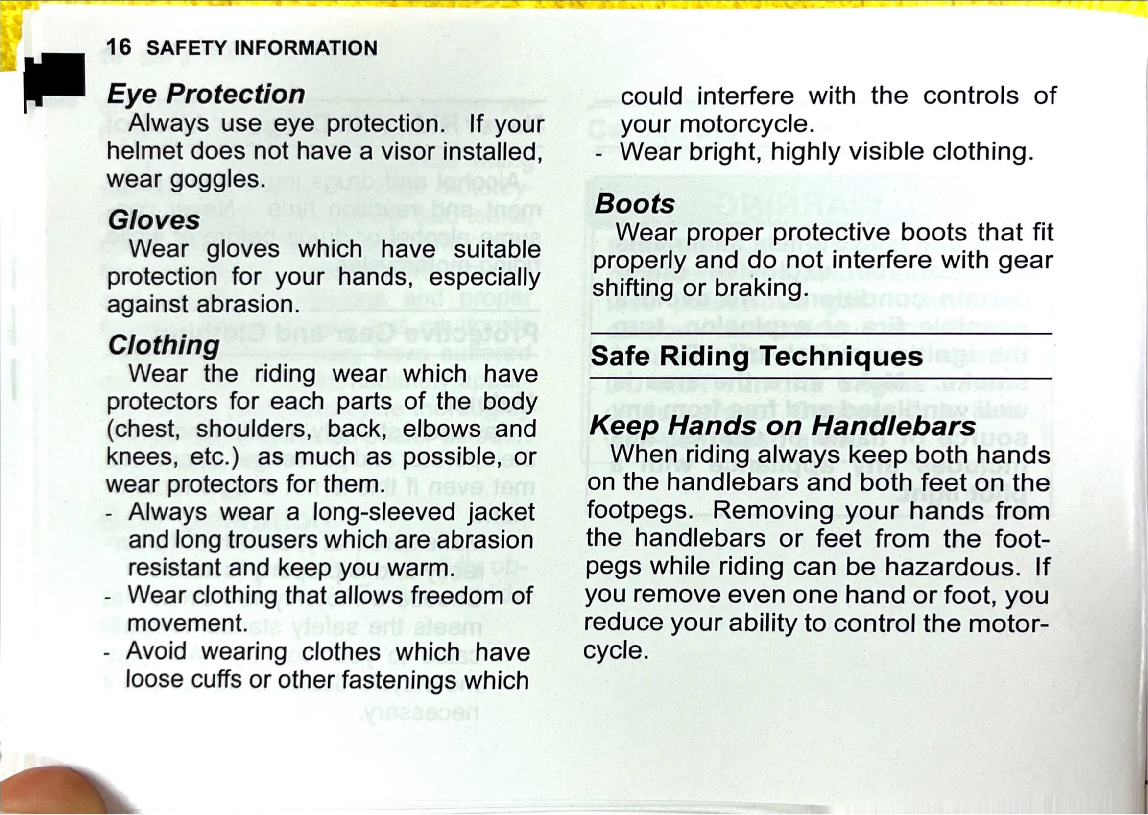 Owner's Manual page 18 — SAFETY INFORMATION