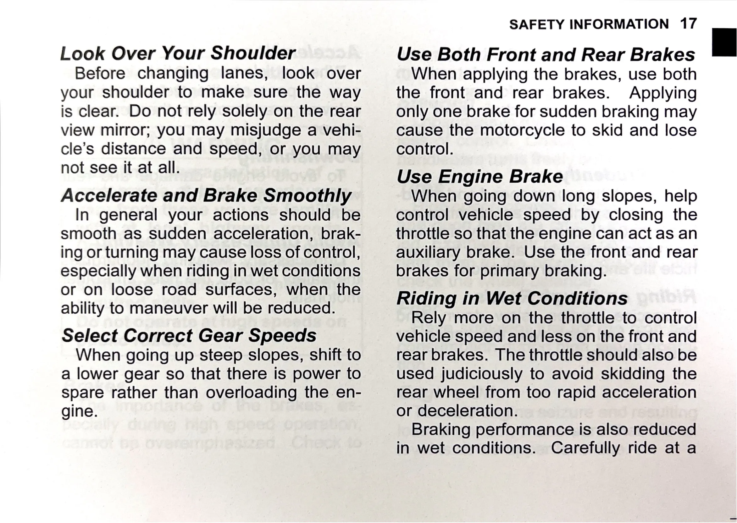 Owner's Manual page 19 — SAFETY INFORMATION