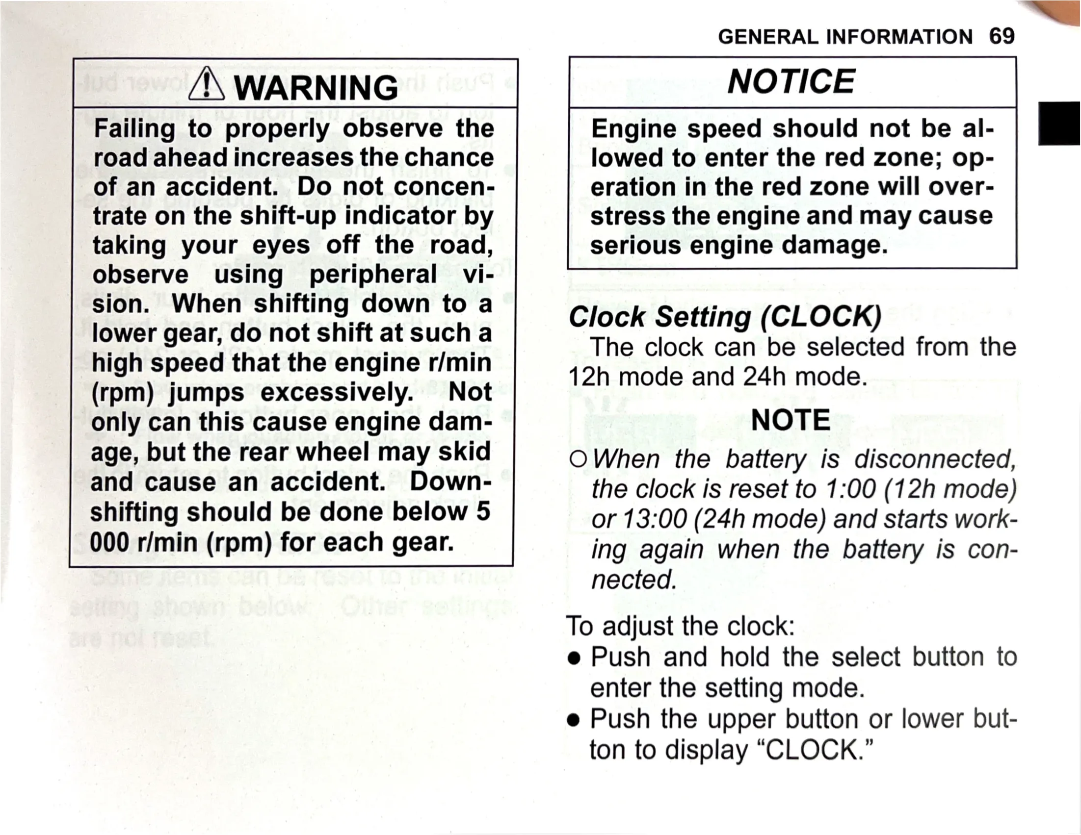 Owner's Manual page 71 — GENERAL INFORMATION