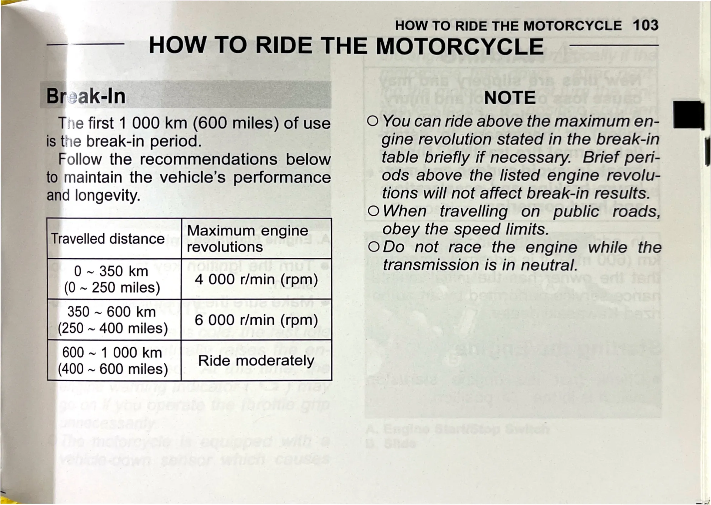 Owner's Manual page 106 — HOW TO RIDE THE MOTORCYCLE