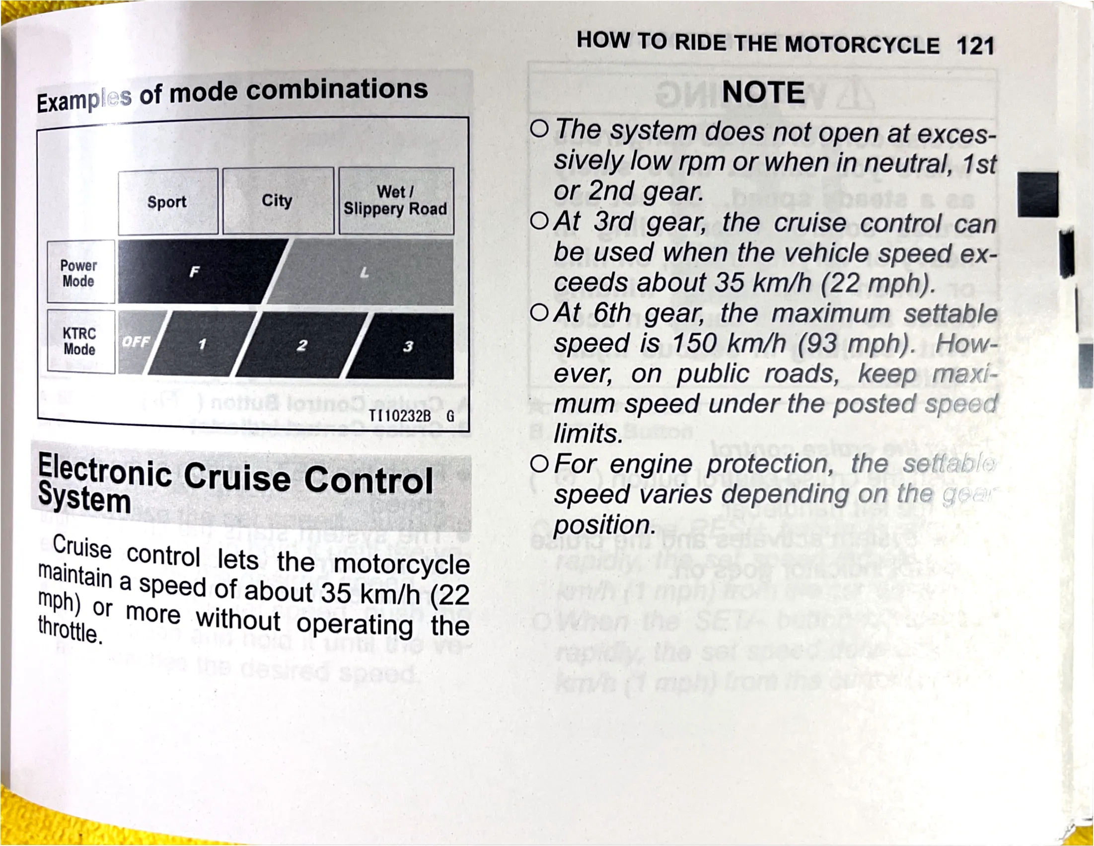 Owner's Manual page 124 — HOW TO RIDE THE MOTORCYCLE