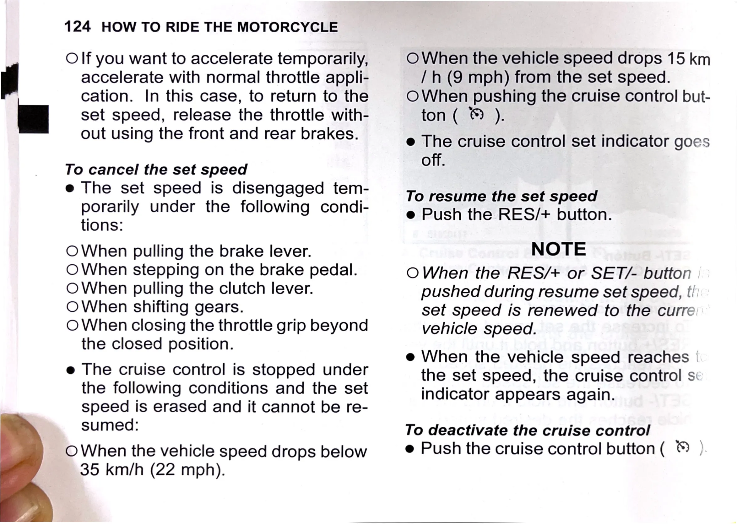 Owner's Manual page 127 — HOW TO RIDE THE MOTORCYCLE