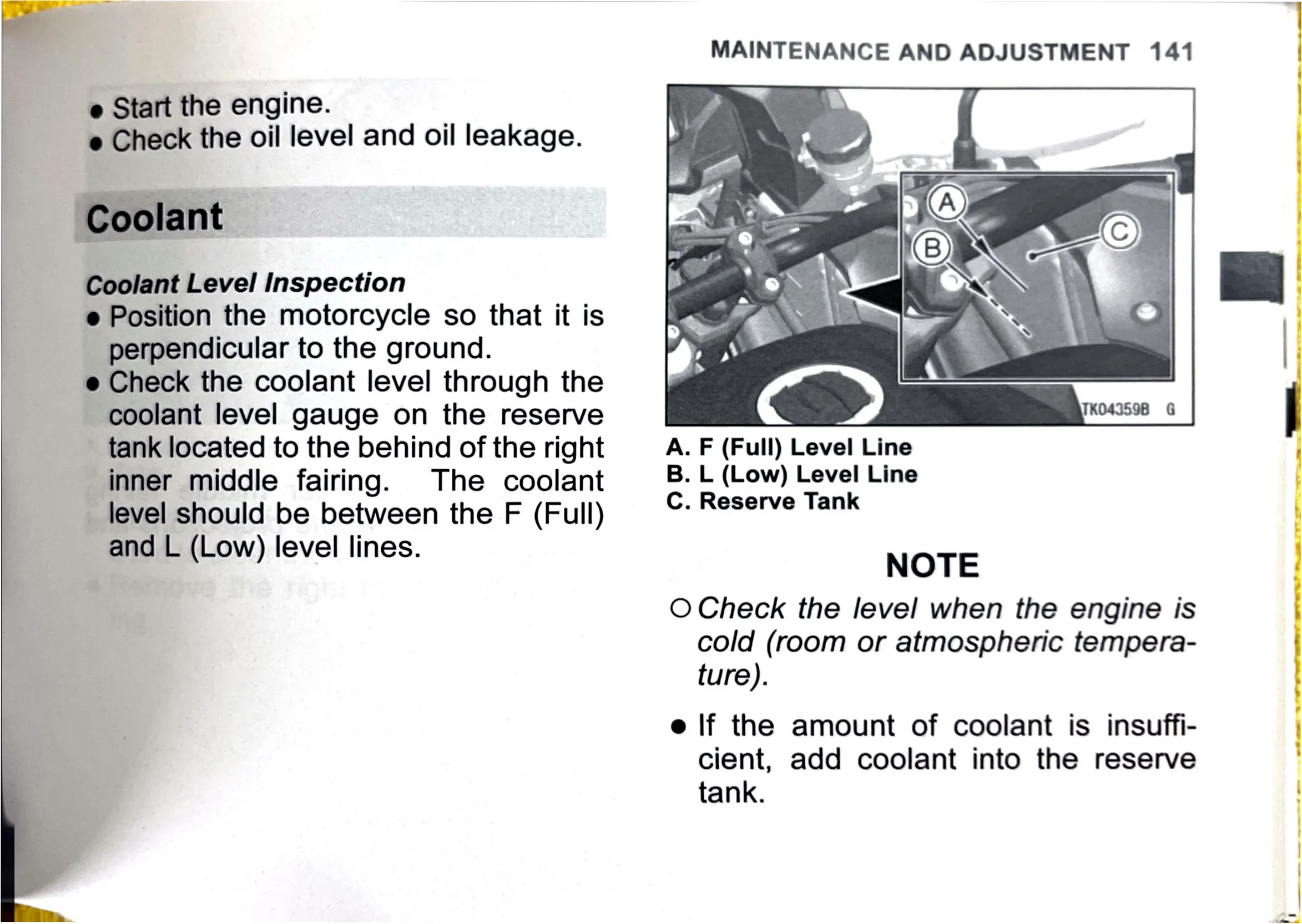 Owner's Manual page 144 — MAINTENANCE AND ADJUSTMENT