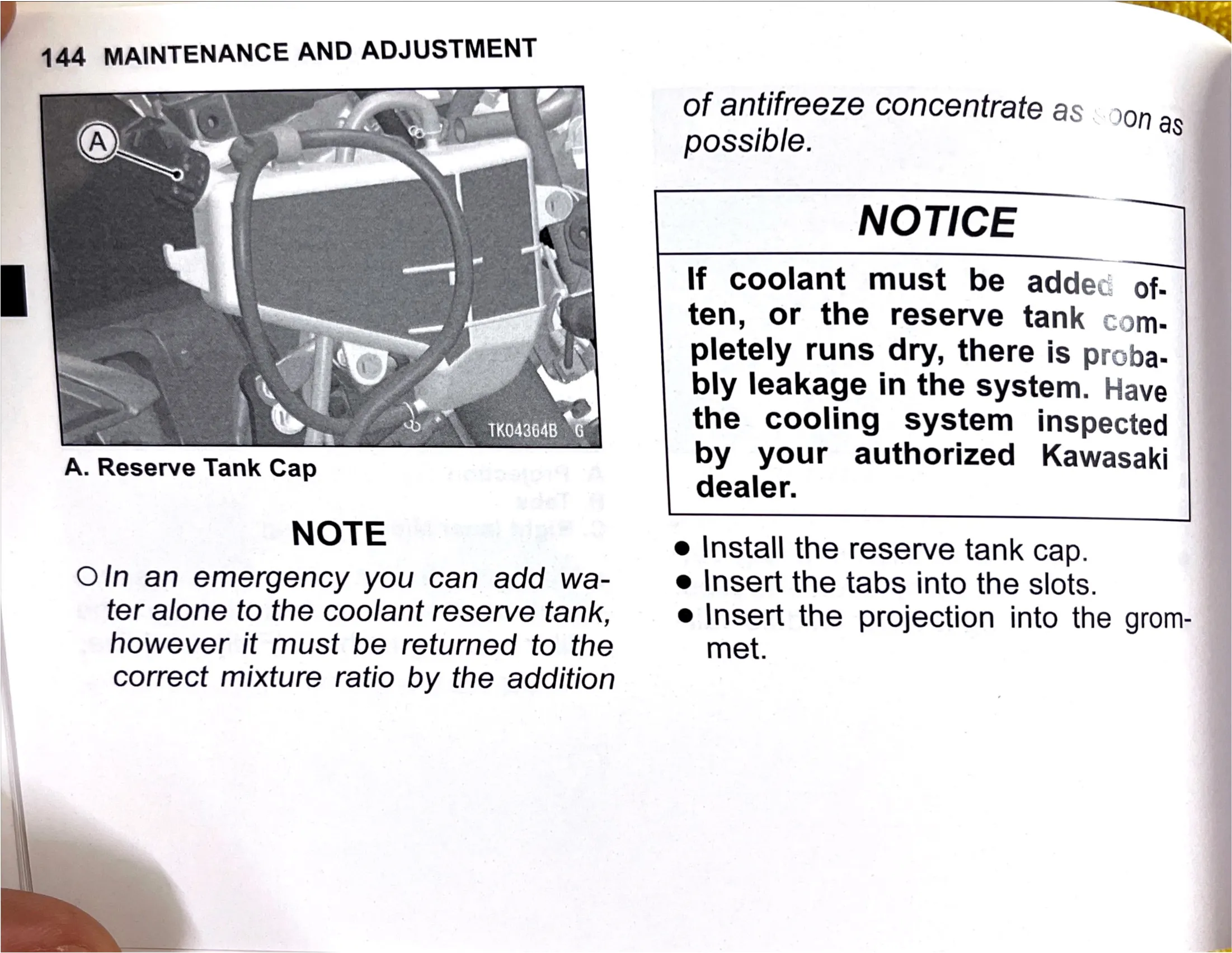 Owner's Manual page 147 — MAINTENANCE AND ADJUSTMENT