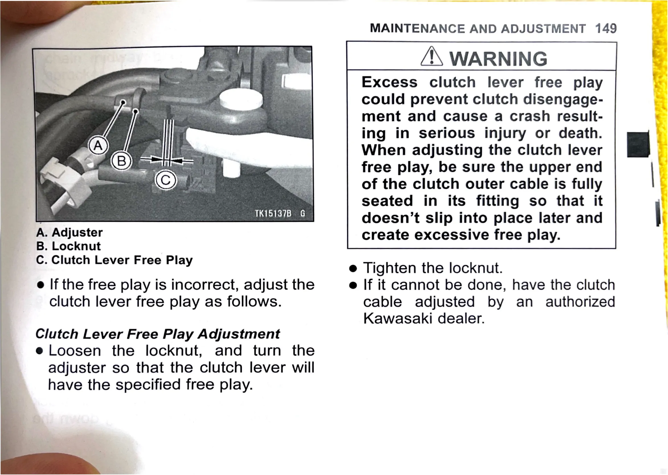 Owner's Manual page 152 — MAINTENANCE AND ADJUSTMENT