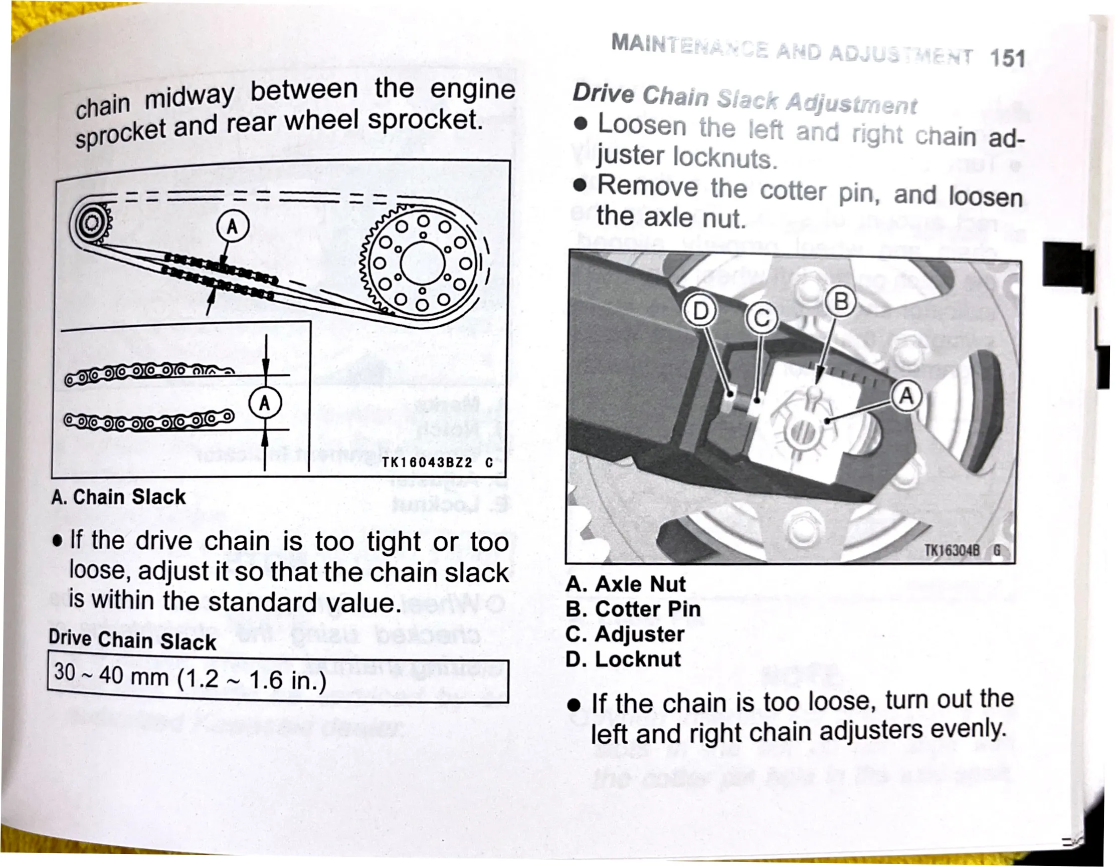 Owner's Manual page 154 — MAINTENANCE AND ADJUSTMENT