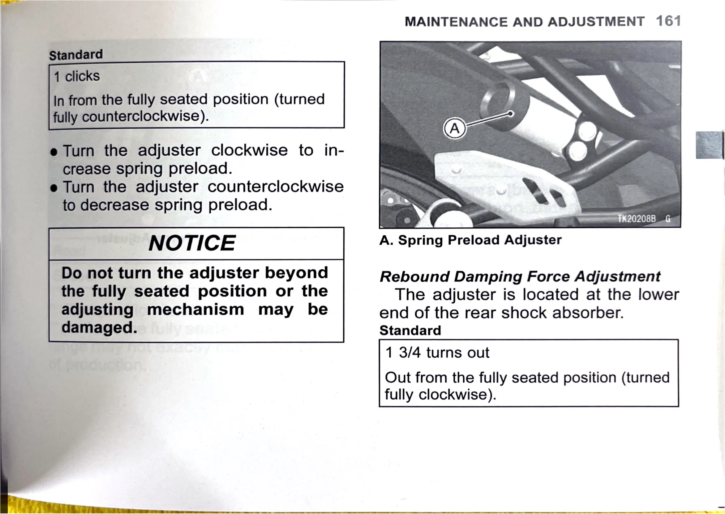 Owner's Manual page 164 — MAINTENANCE AND ADJUSTMENT