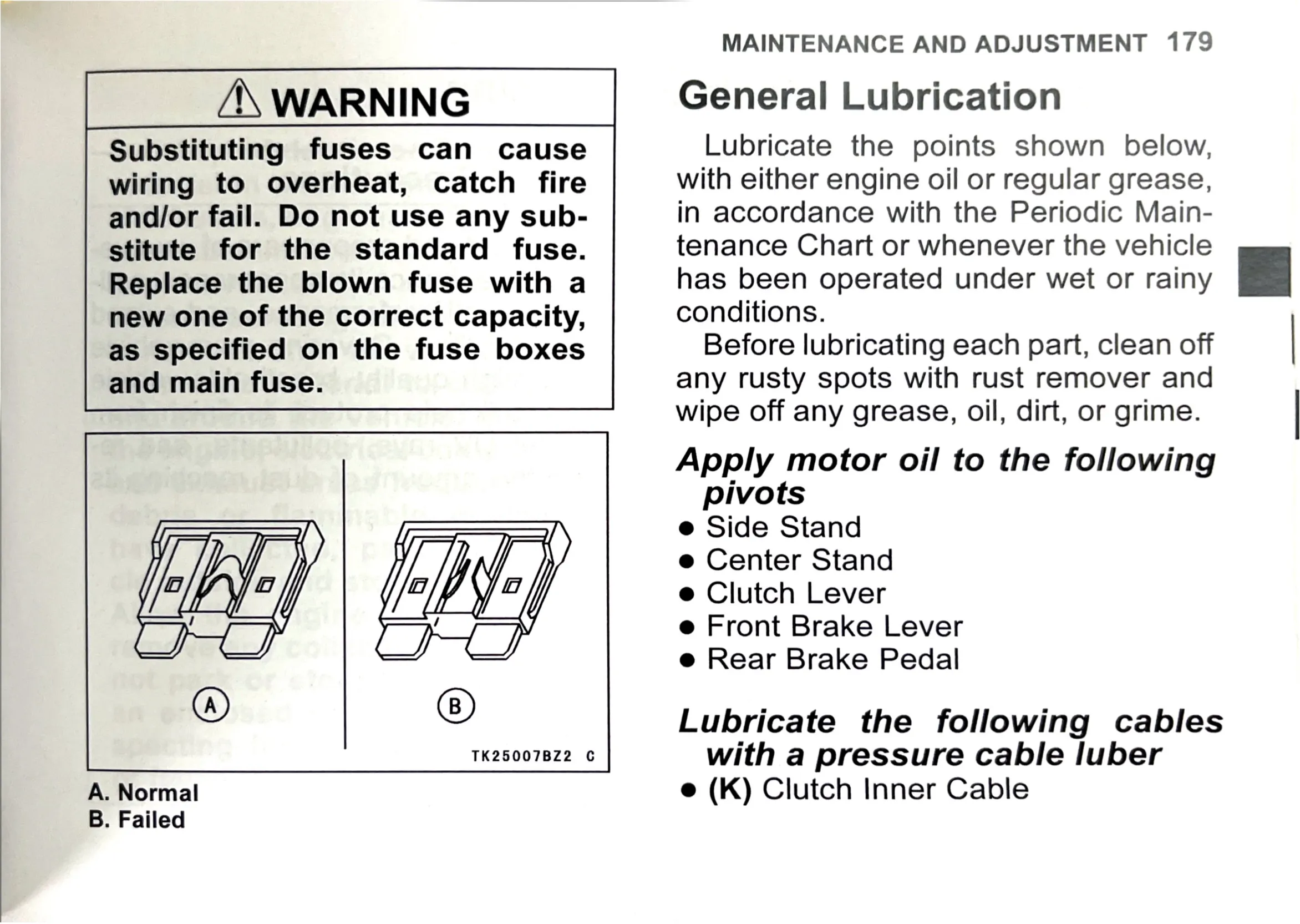 Owner's Manual page 182 — MAINTENANCE AND ADJUSTMENT
