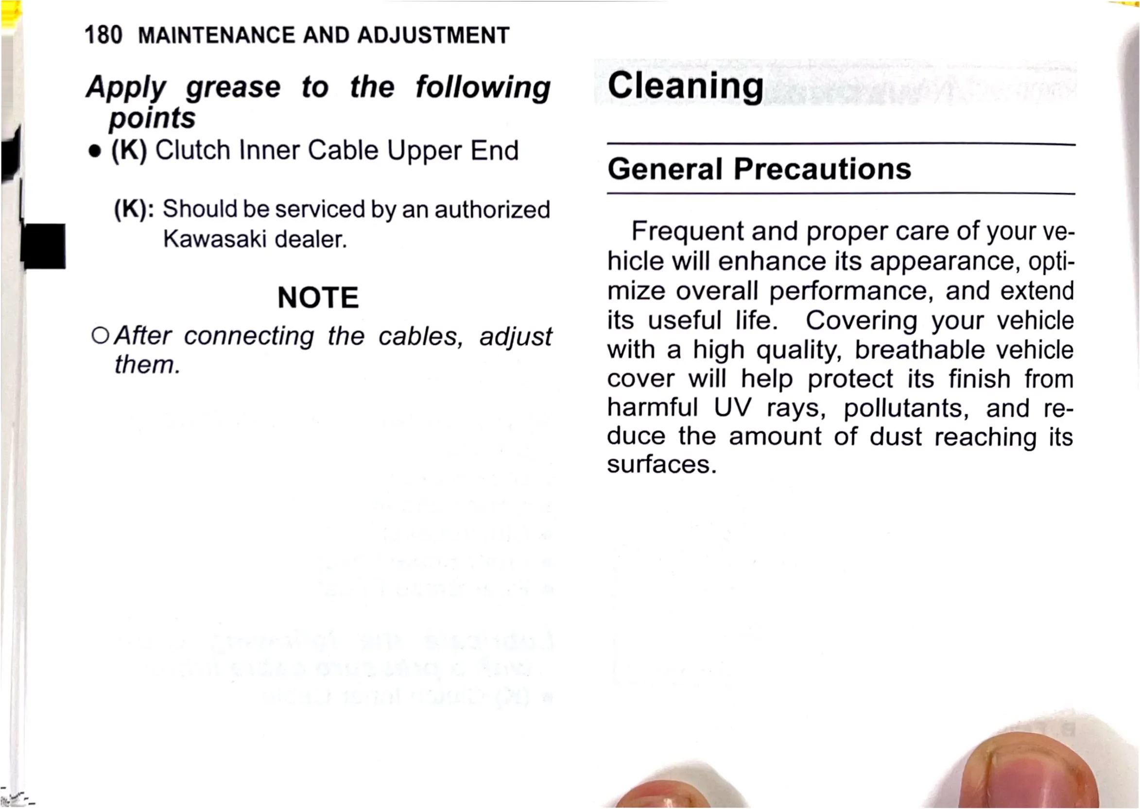 Owner's Manual page 183 — MAINTENANCE AND ADJUSTMENT