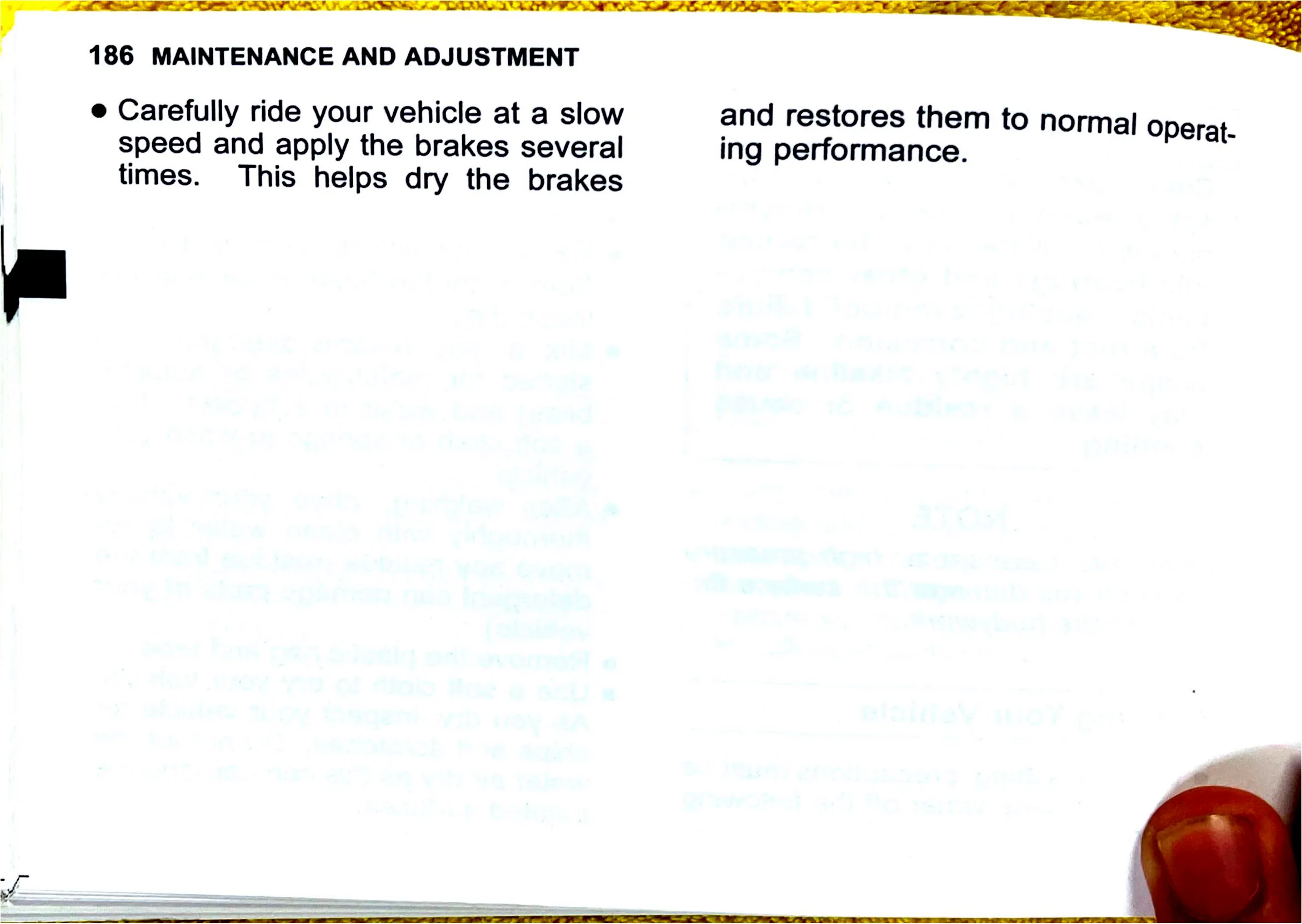Owner's Manual page 189 — MAINTENANCE AND ADJUSTMENT