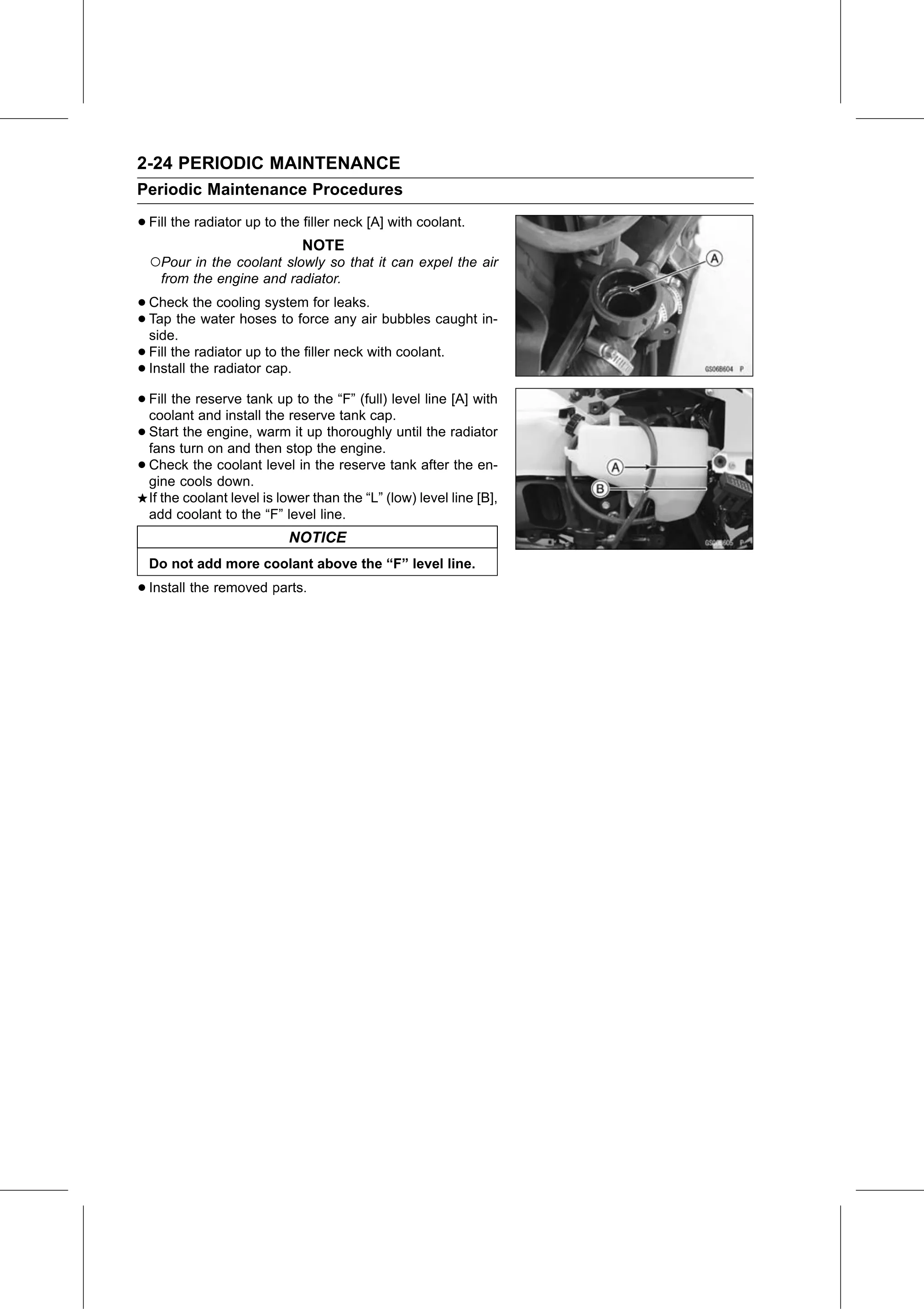 Service Manual (KLZ1000C) page 46 — Periodic Maintenance › Coolant Change