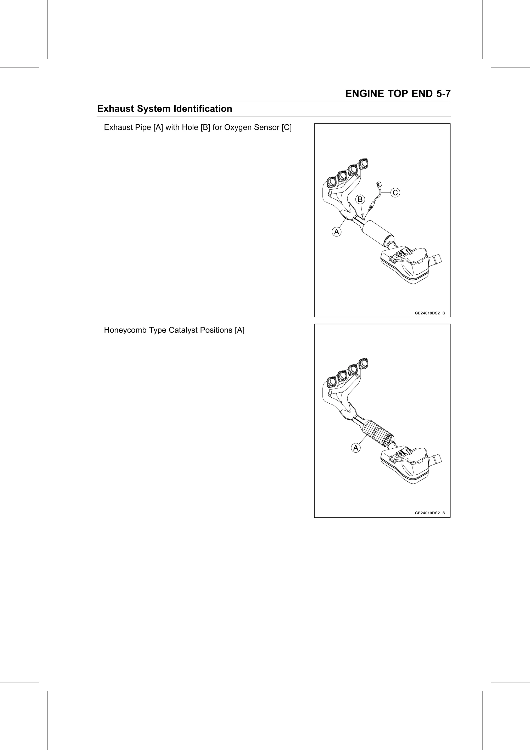 Service Manual (KLZ1000C) page 175 — Engine Top End › Exhaust System Identification