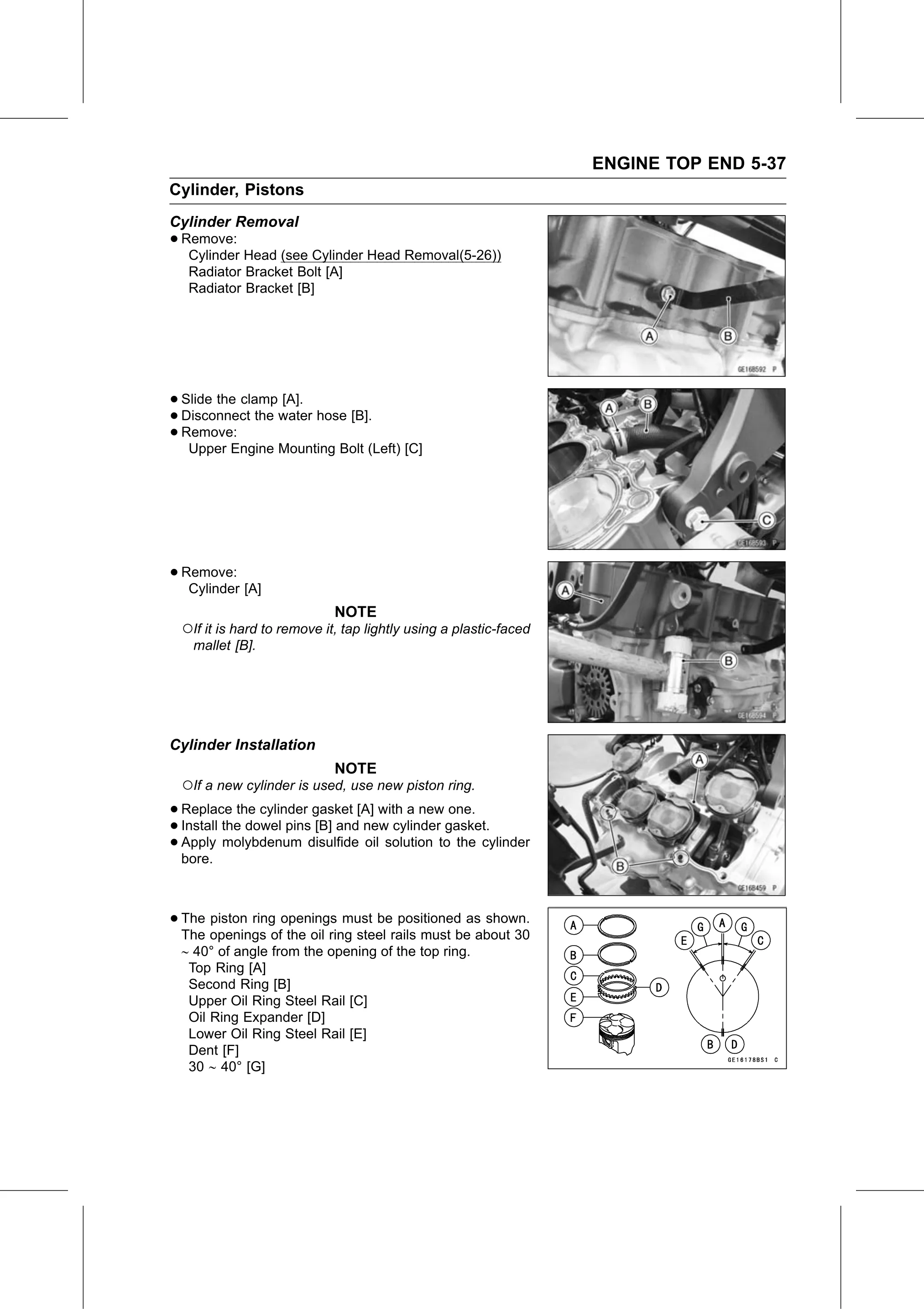 Service Manual (KLZ1000C) page 205 — Engine Top End › Cylinder Installation