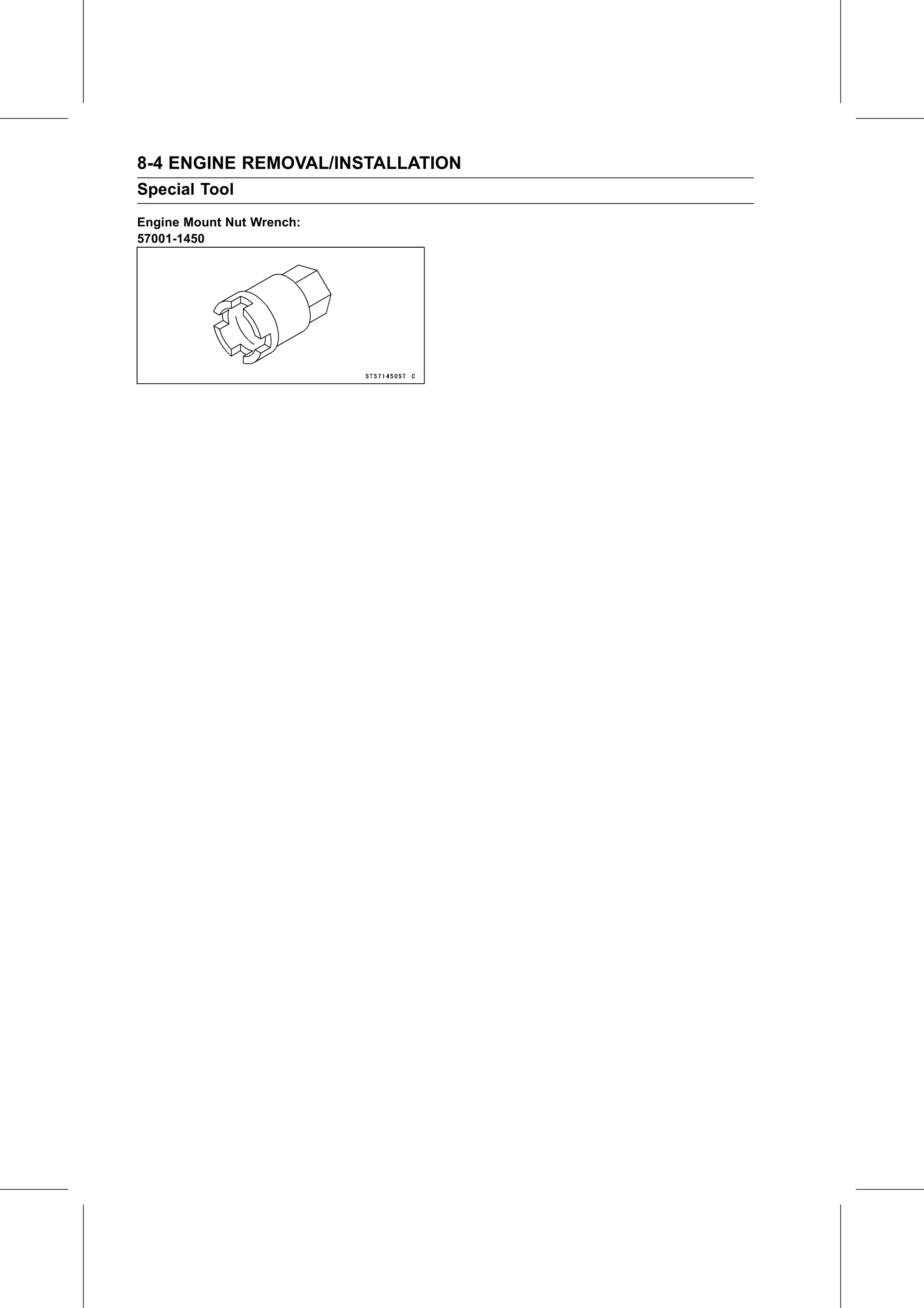Service Manual (KLZ1000C) page 256 — Engine Removal/Installation › Special Tool