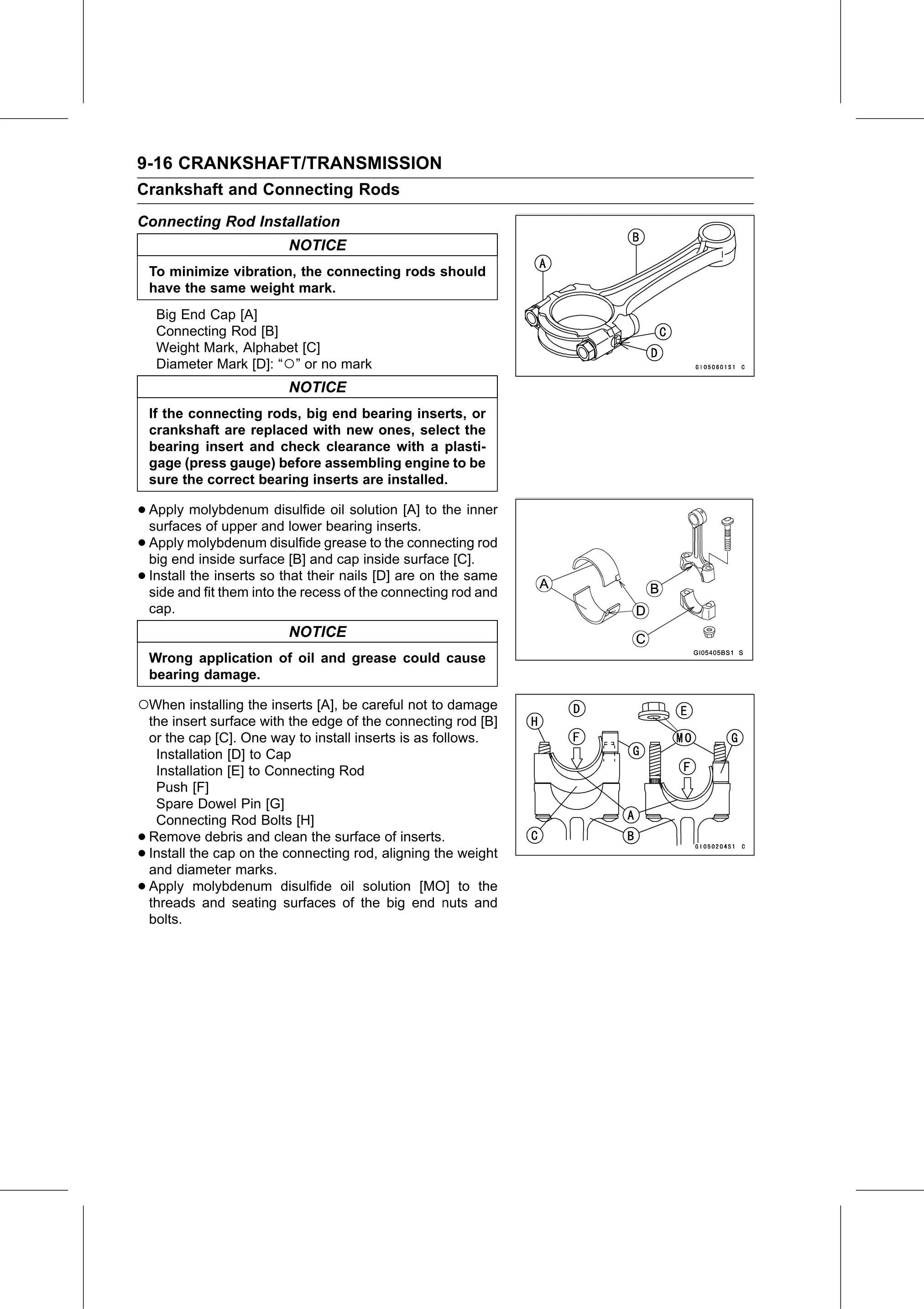 Service Manual (KLZ1000C) page 280 — Crankshaft/Transmission › Connecting Rod Installation