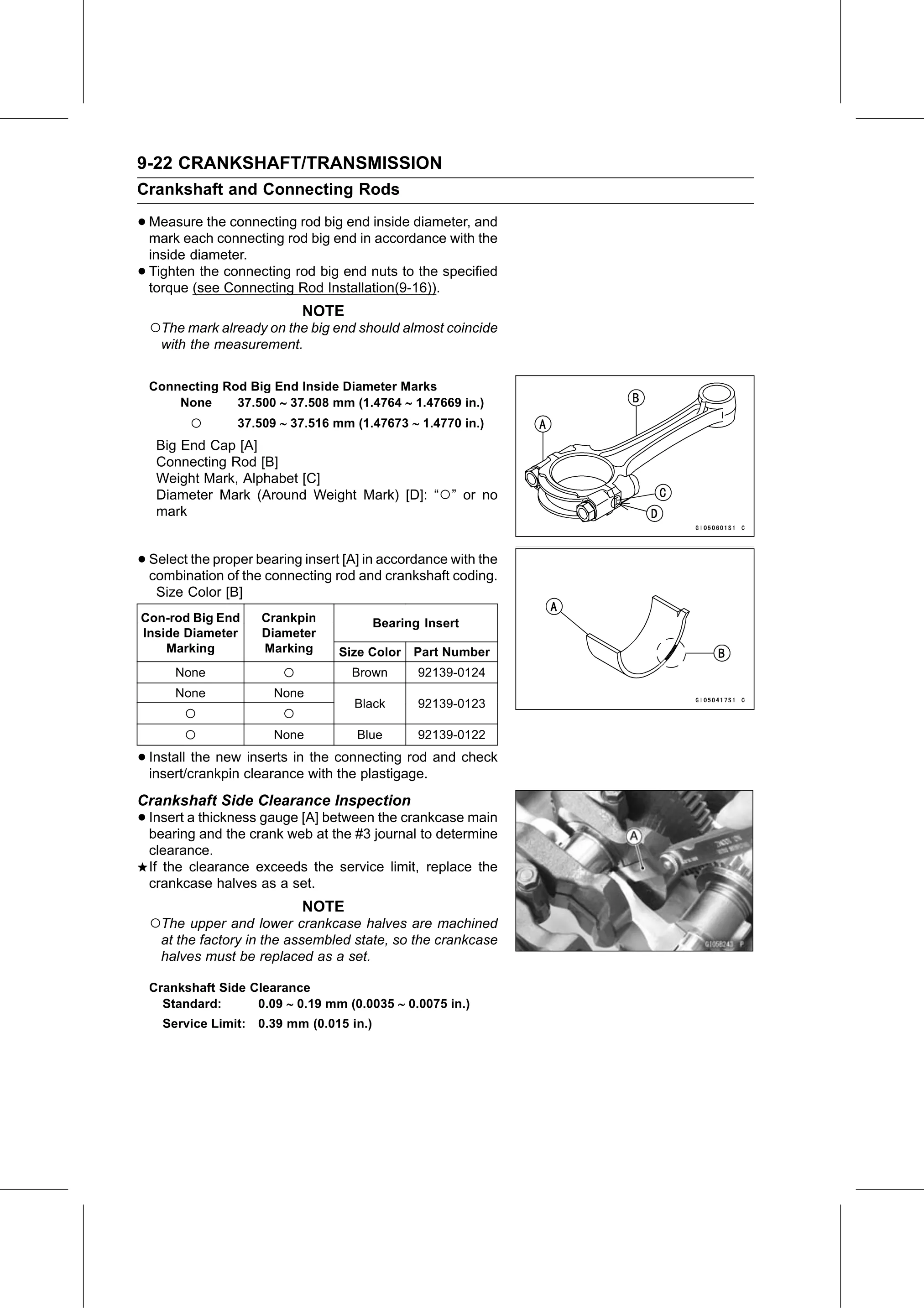 Service Manual (KLZ1000C) page 286 — Crankshaft/Transmission › Crankshaft Side Clearance Inspection