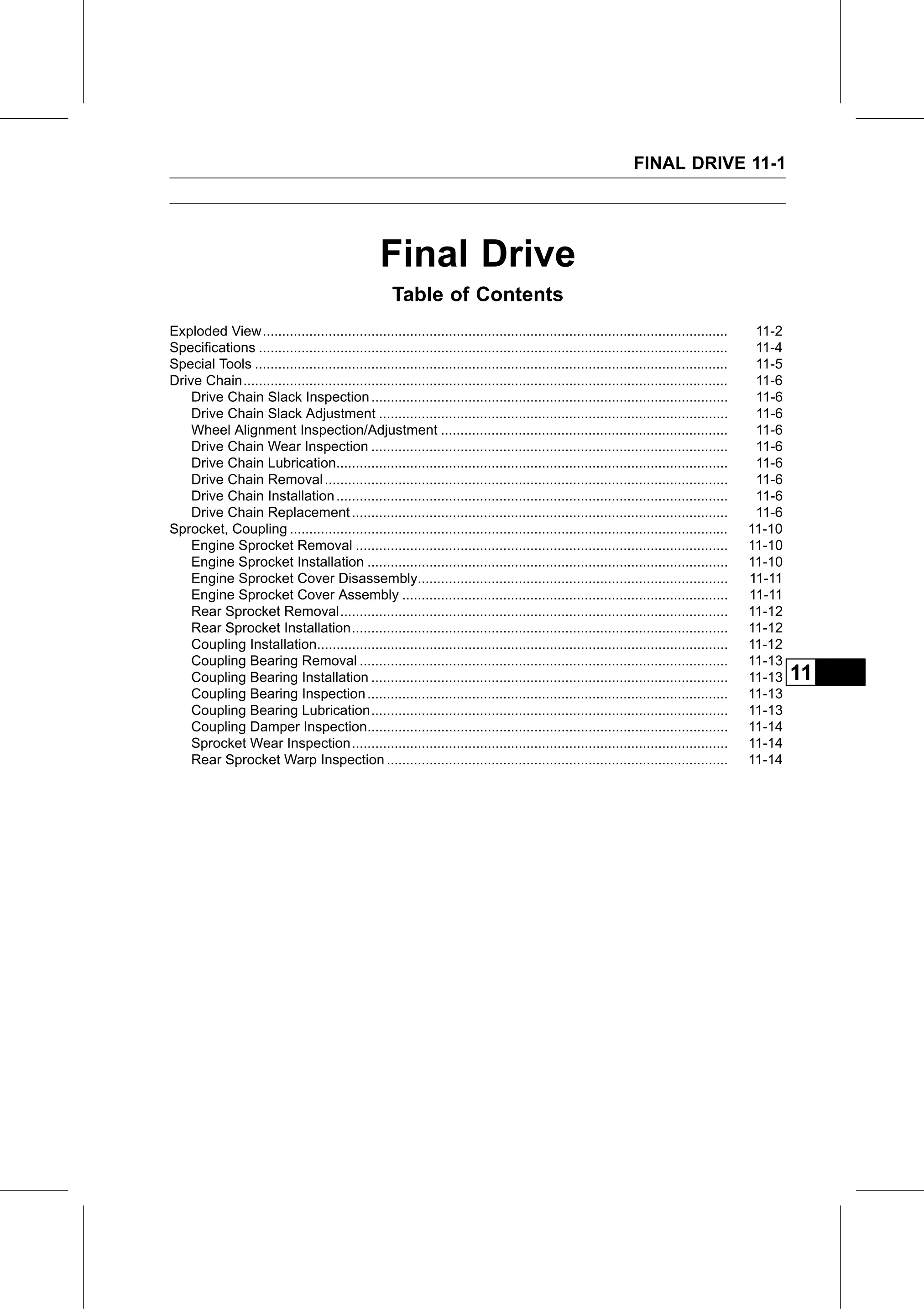 Service Manual (KLZ1000C) page 327 — Final Drive