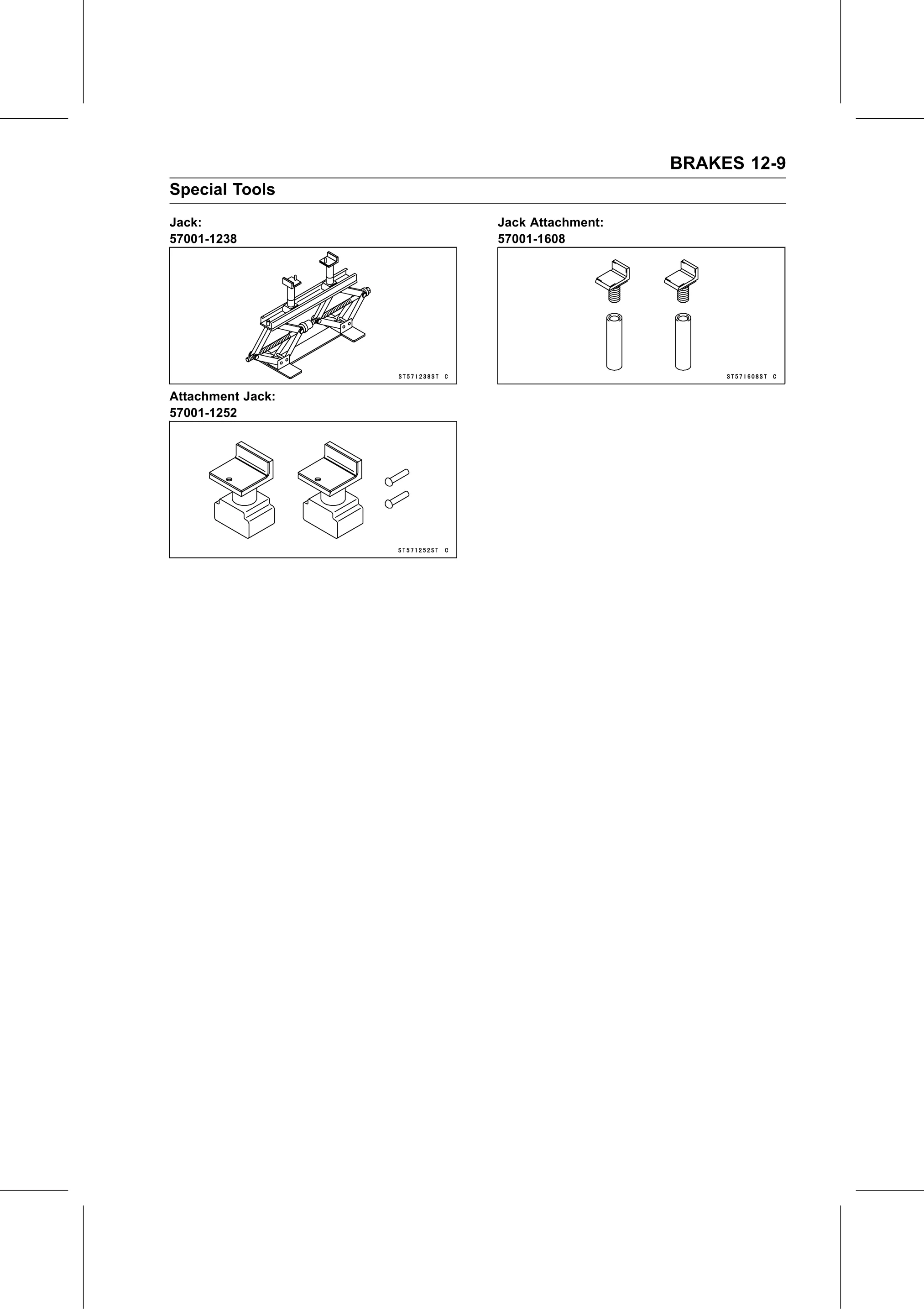 Service Manual (KLZ1000C) page 349 — Brakes › Special Tools