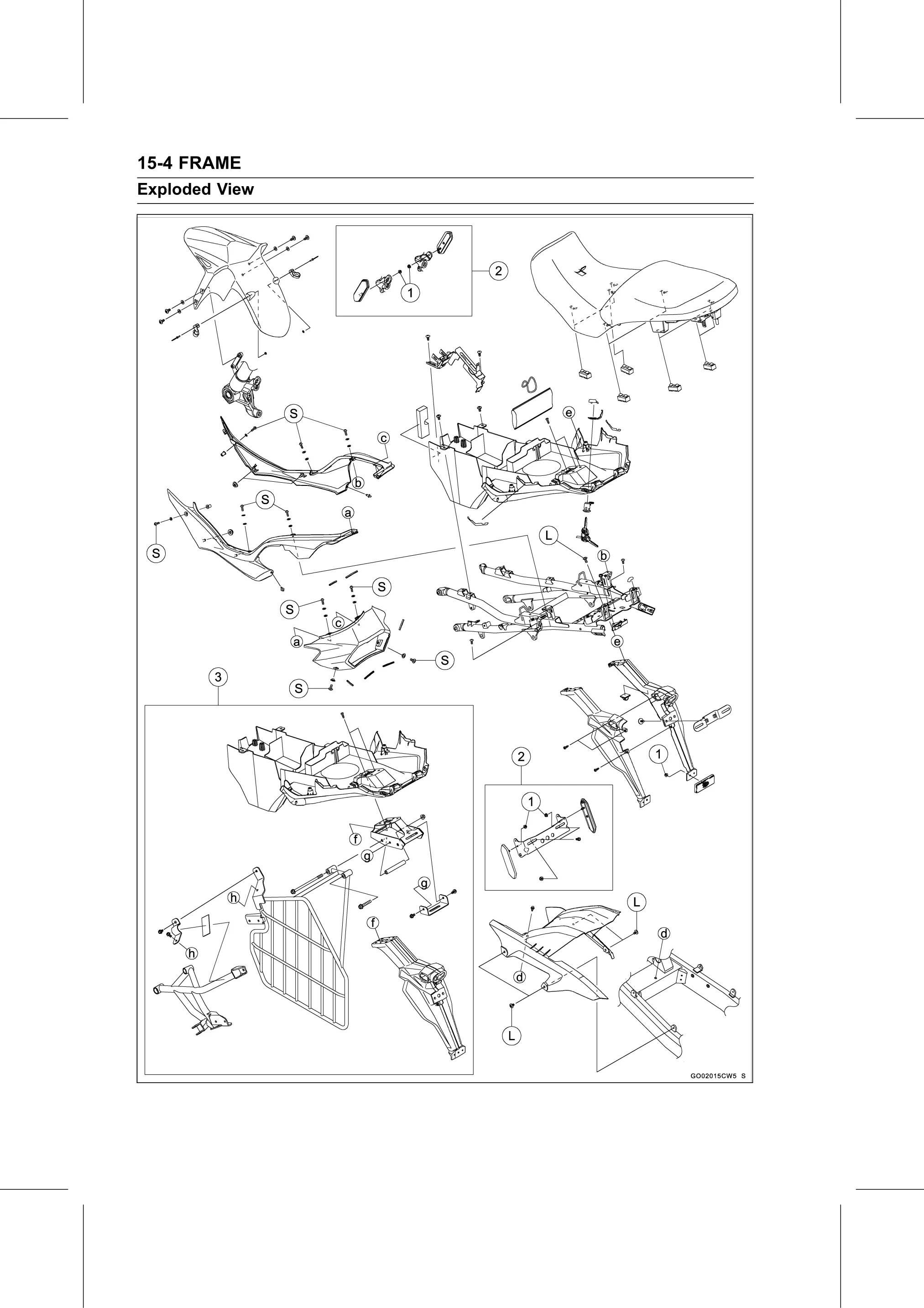 Service Manual (KLZ1000C) page 448 — Frame › Exploded View