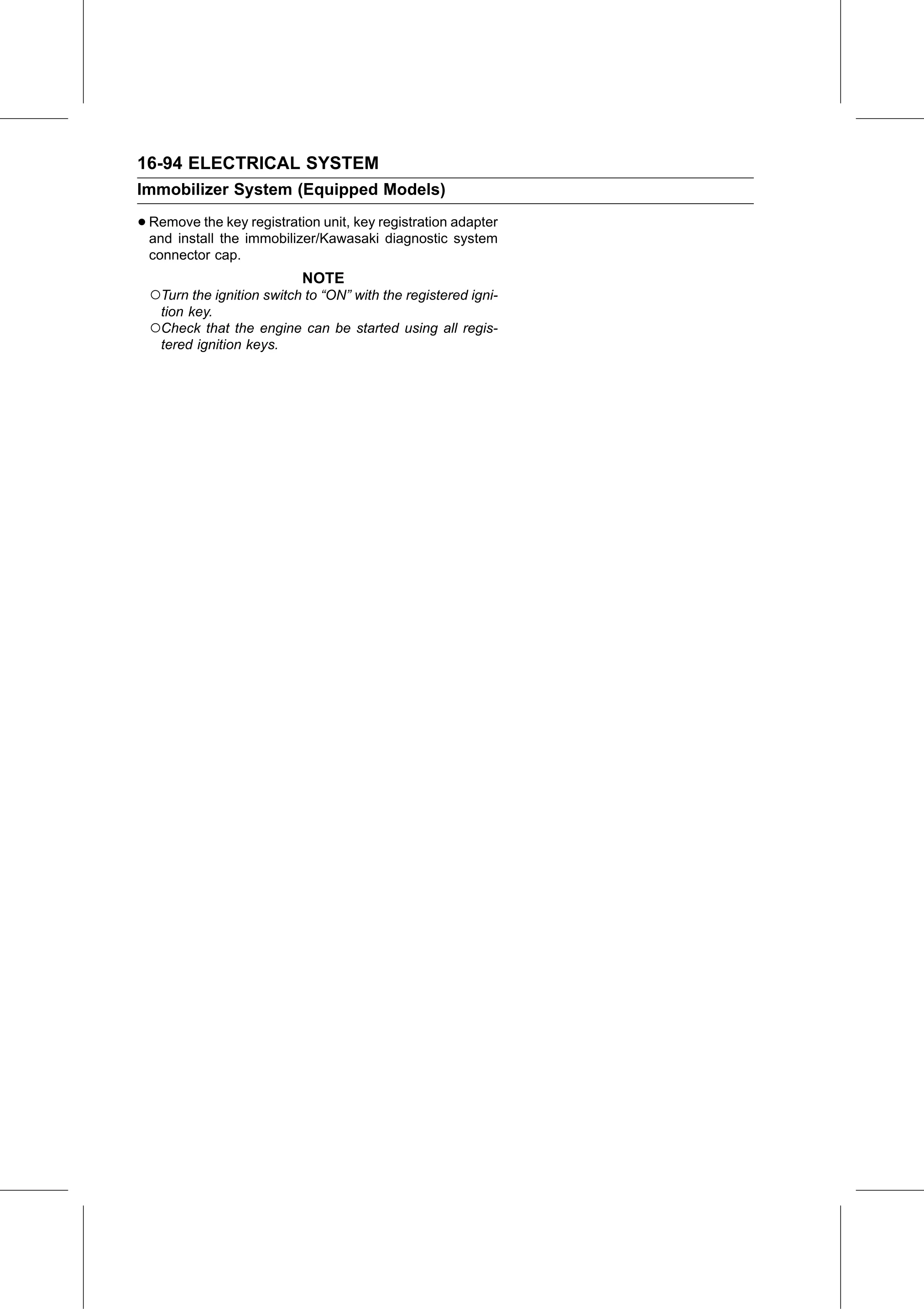 Service Manual (KLZ1000C) page 576 — Electrical System › Key Registration