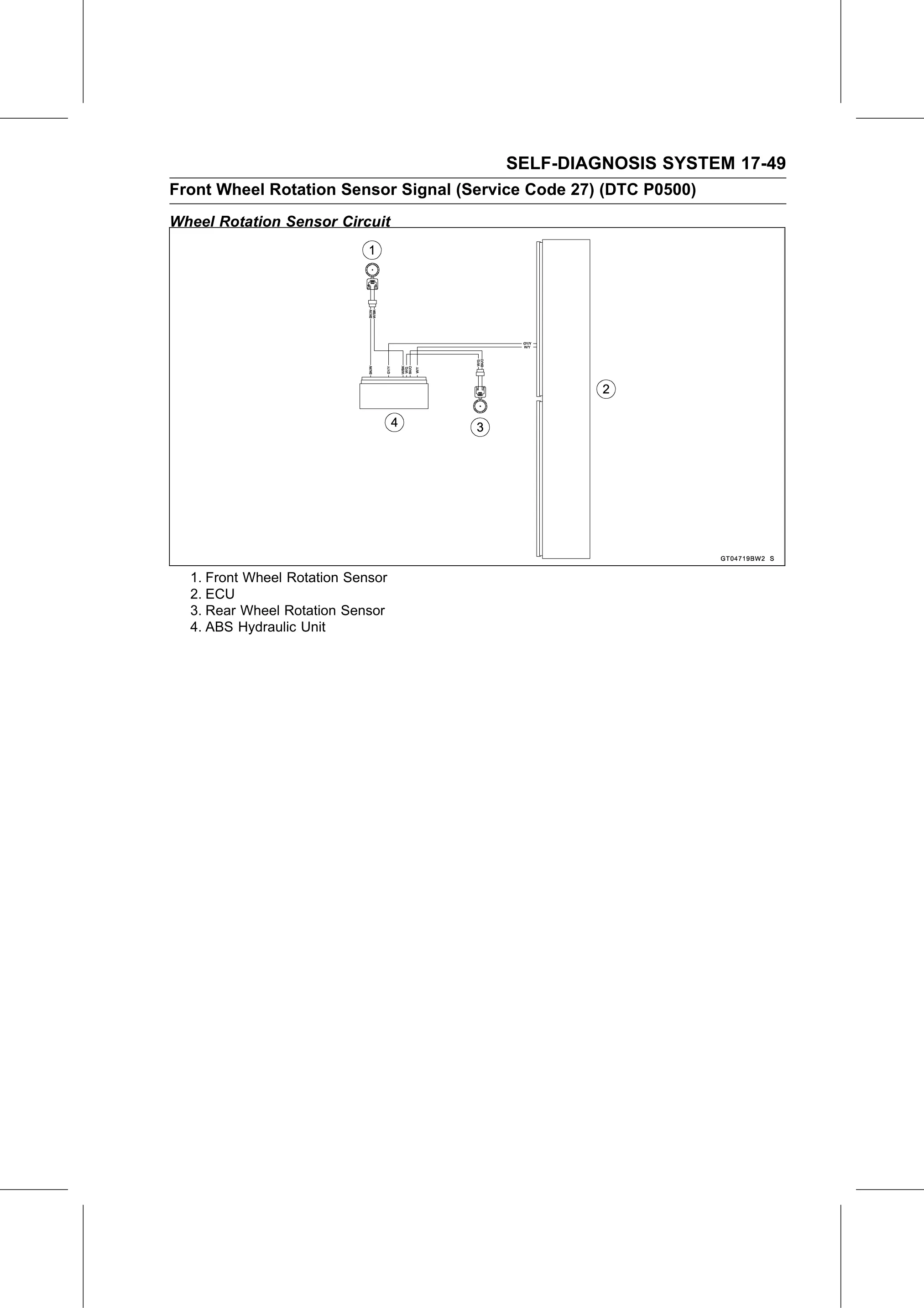 Service Manual (KLZ1000C) page 651 — Self-Diagnosis System › Wheel Rotation Sensor Circuit