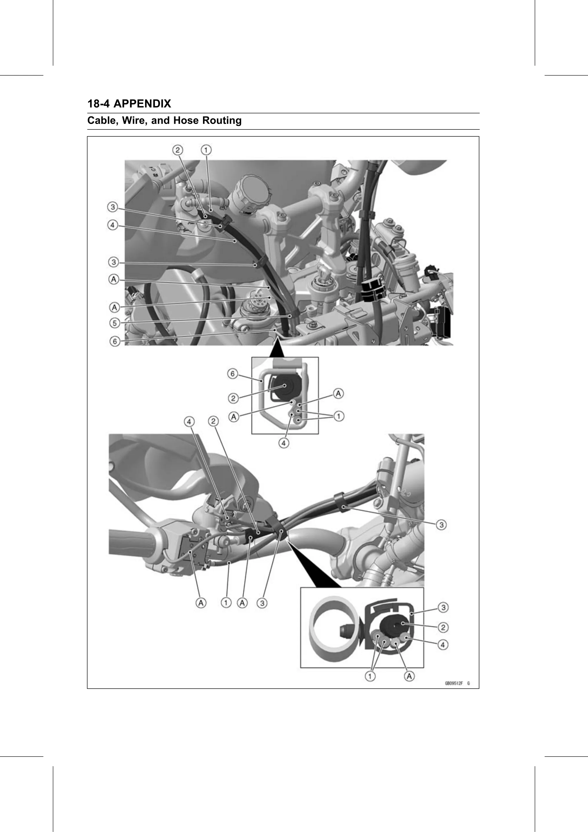 Service Manual (KLZ1000C) page 702 — Appendix › Cable, Wire, and Hose Routing