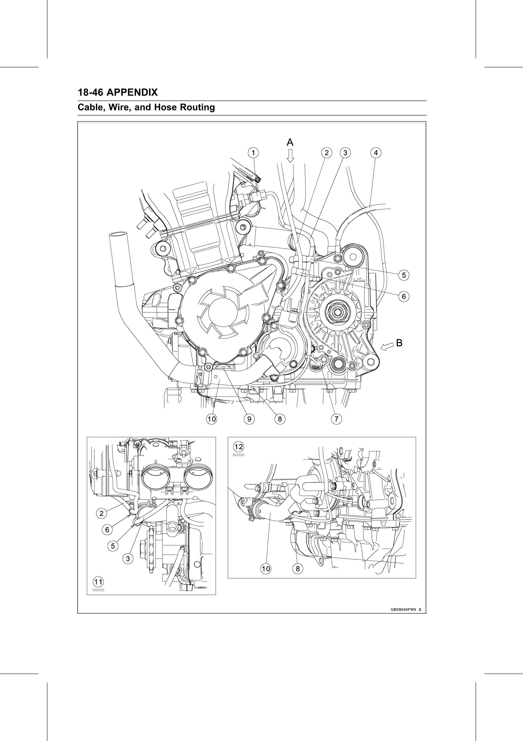 Service Manual (KLZ1000C) page 744 — Appendix › Cable, Wire, and Hose Routing