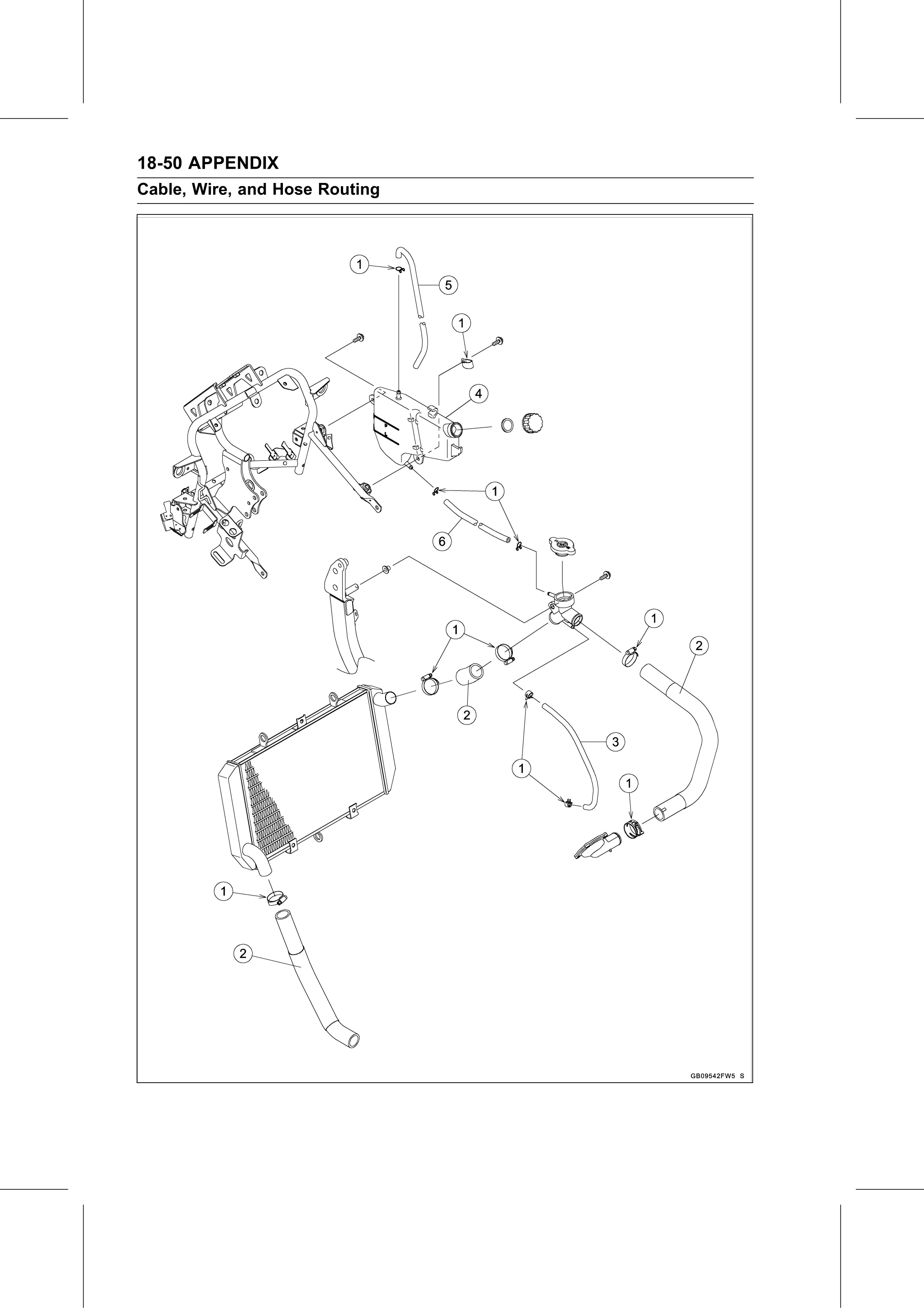 Service Manual (KLZ1000C) page 748 — Appendix › Cable, Wire, and Hose Routing