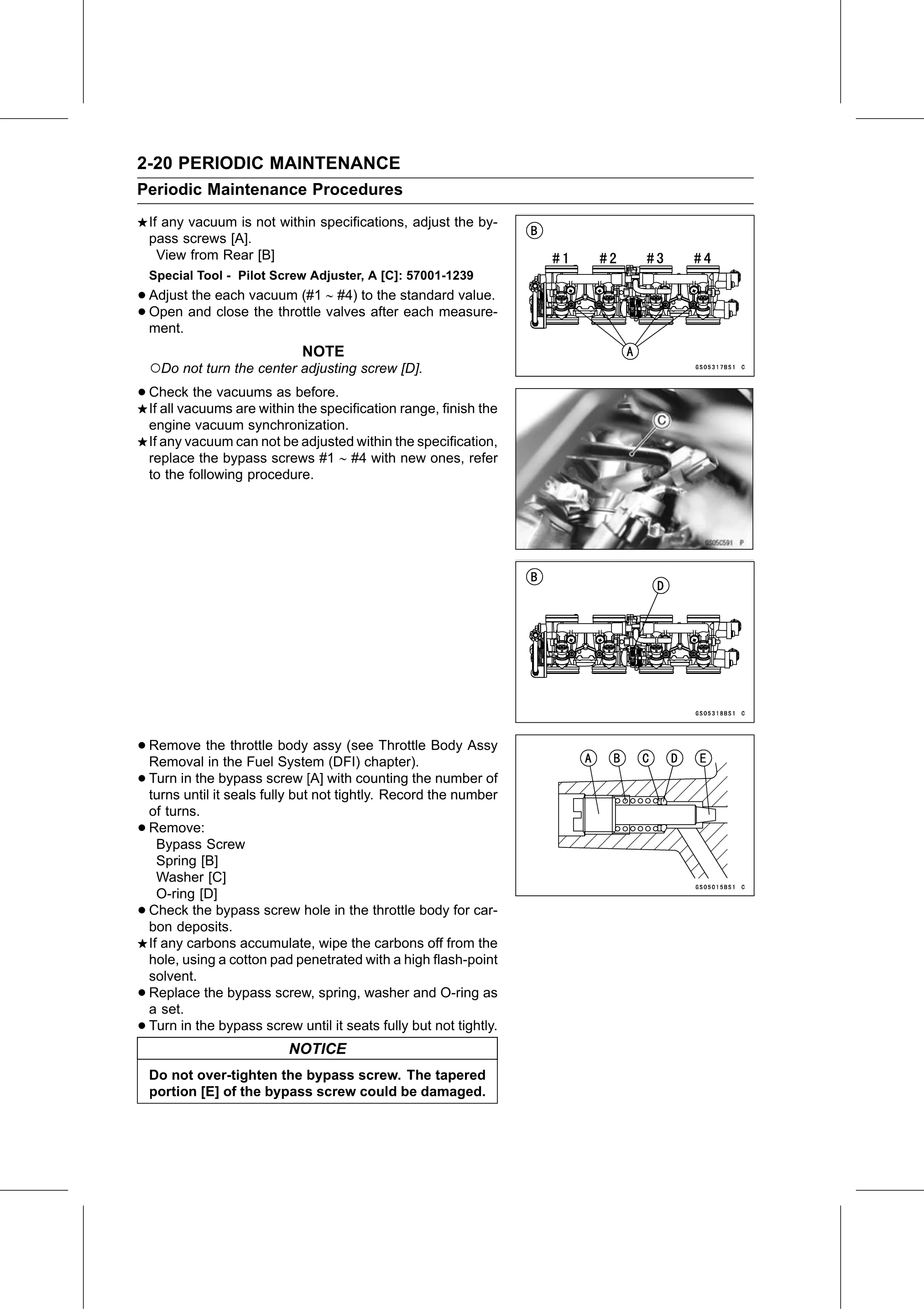 Service Manual page 42 — Periodic Maintenance › Engine Vacuum Synchronization Inspection