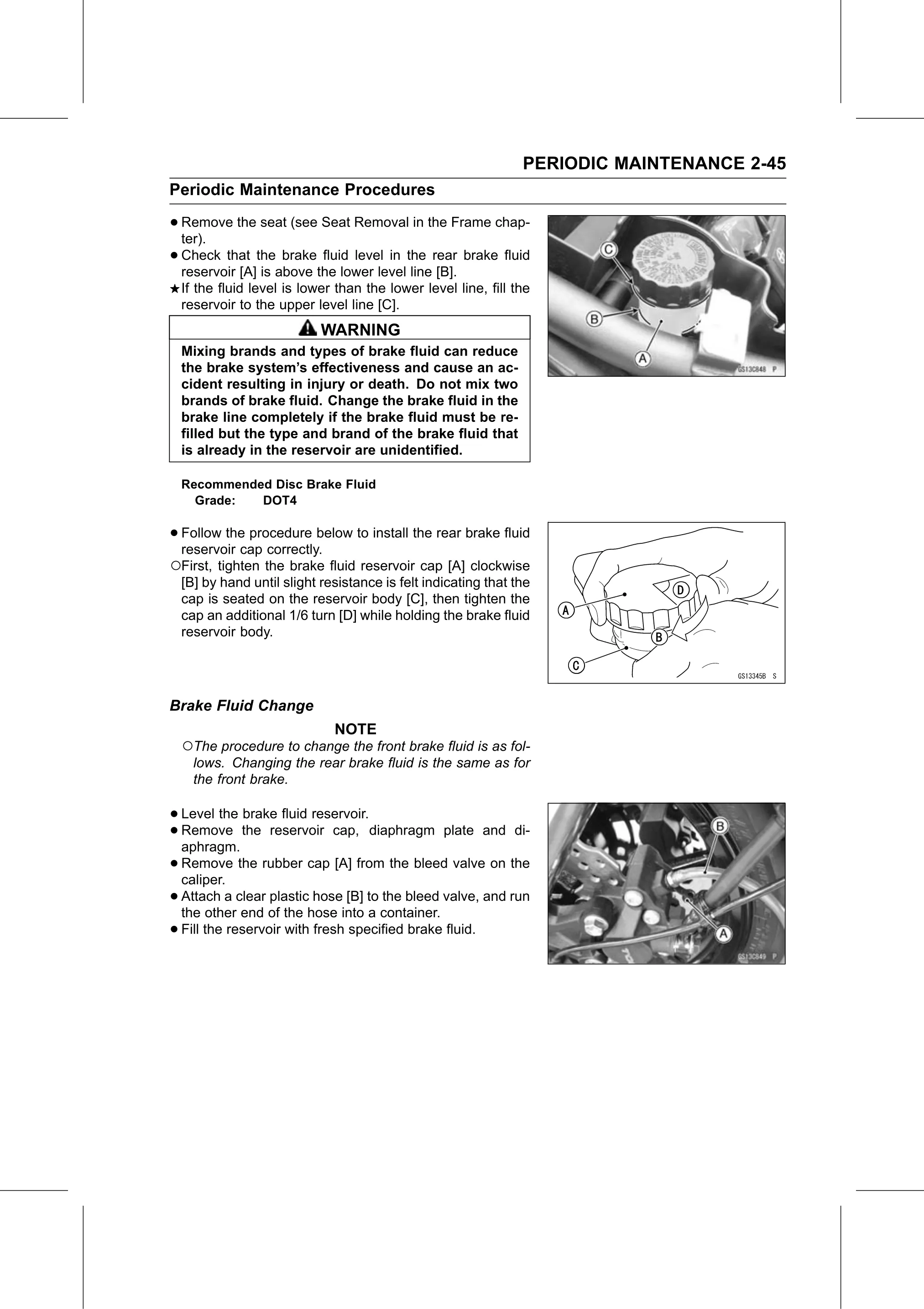 Service Manual page 67 — Periodic Maintenance › Brake Fluid Change
