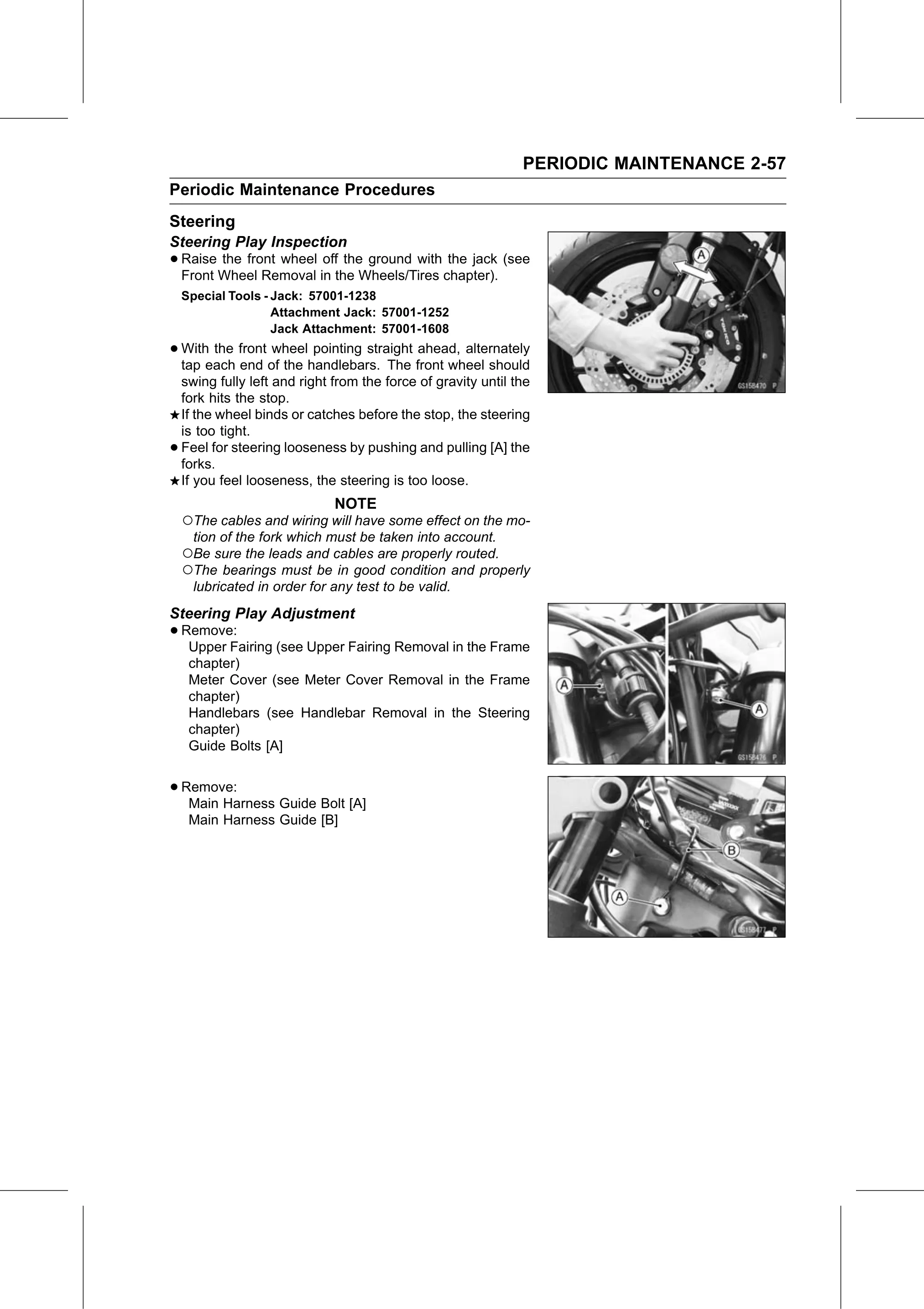 Service Manual page 79 — Periodic Maintenance › Steering Play Adjustment