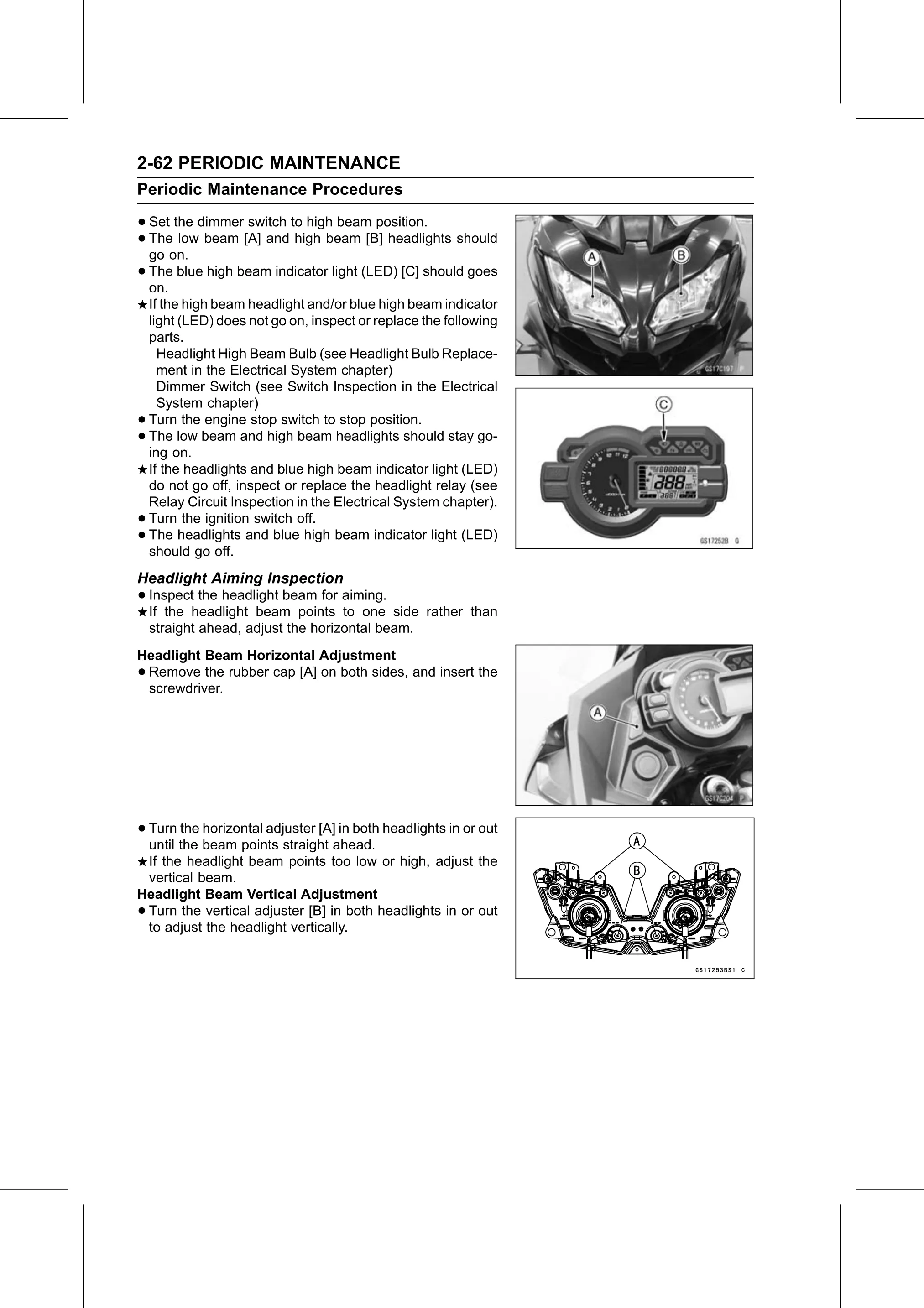 Service Manual page 84 — Periodic Maintenance › Headlight Aiming Inspection