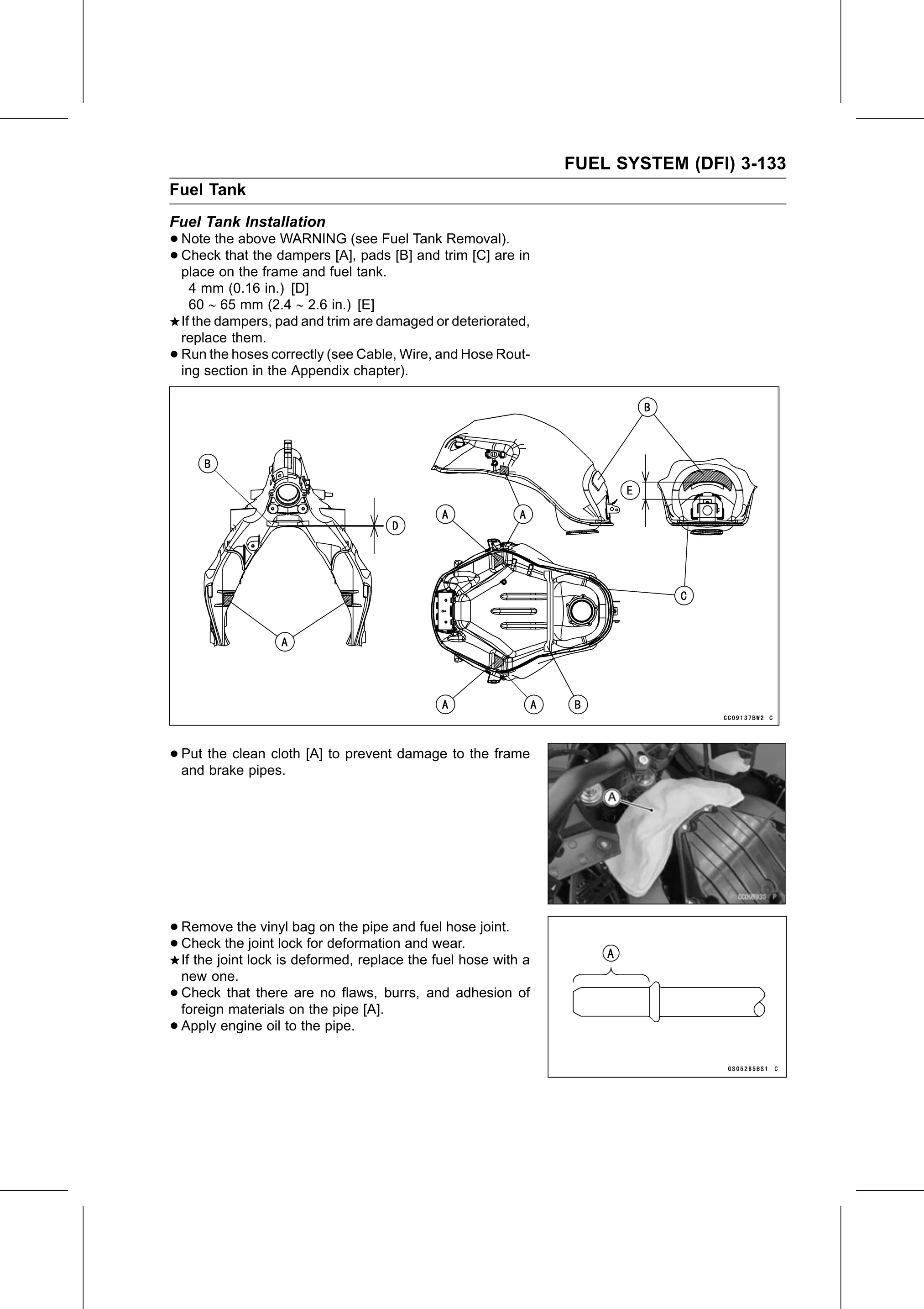 Service Manual page 223 — Fuel System (DFI) › Fuel Tank Installation