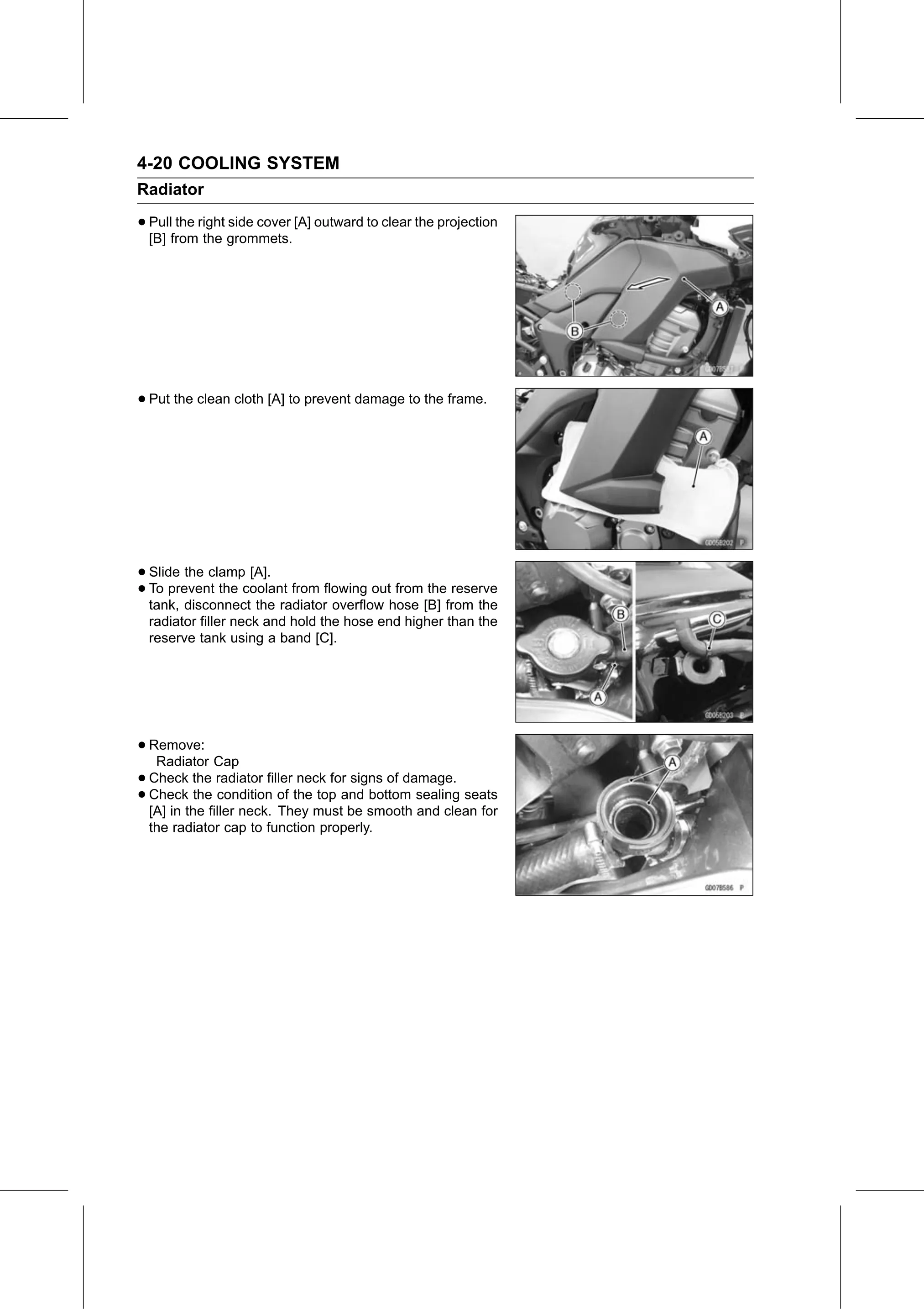 Service Manual page 246 — Cooling System › Radiator Filler Neck Inspection