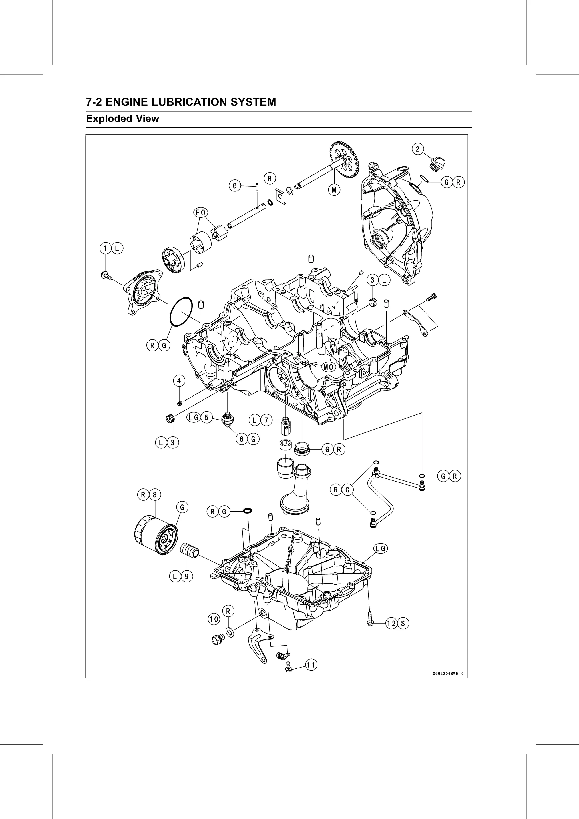 Service Manual page 318 — Engine Lubrication System › Exploded View