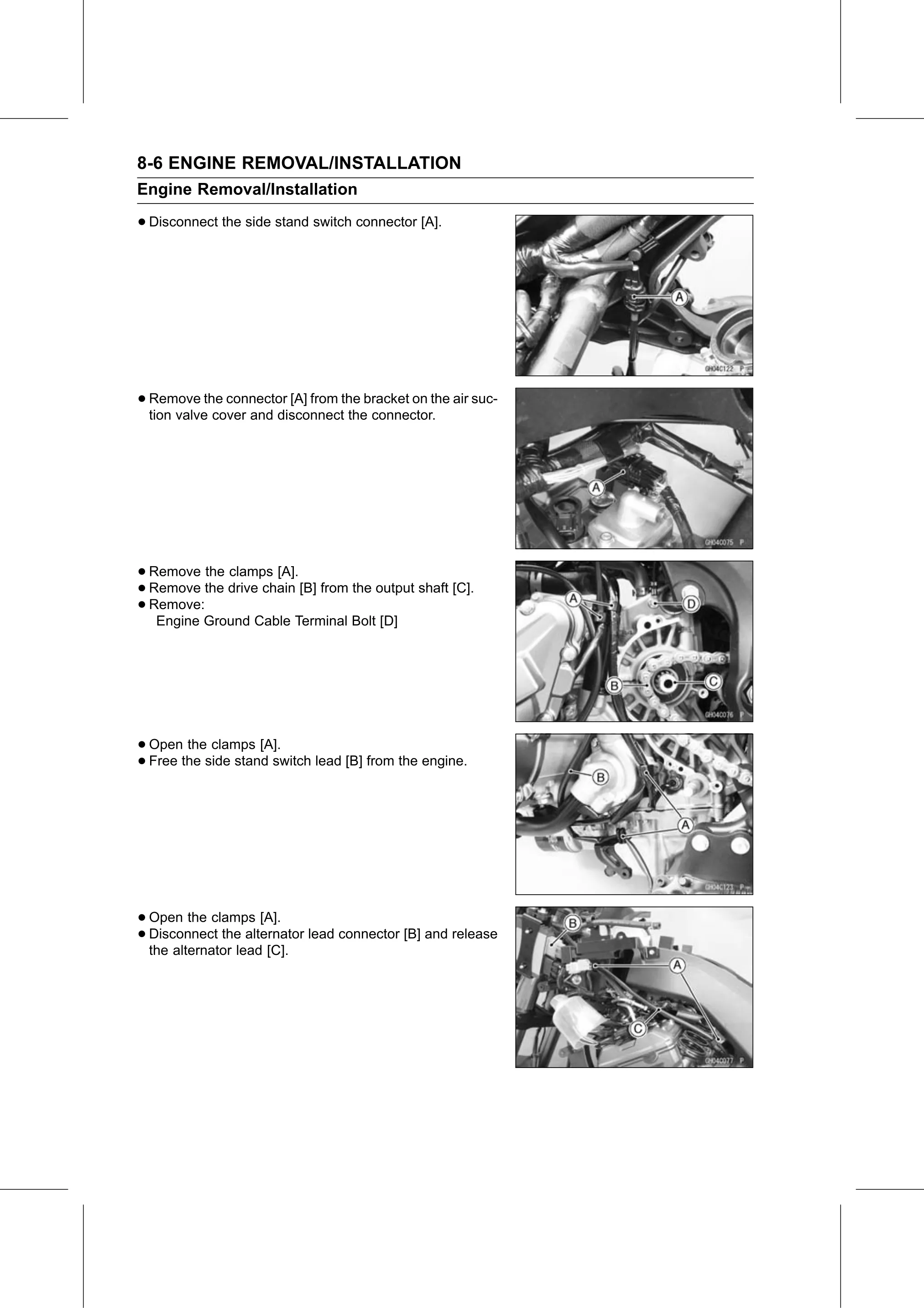 Service Manual page 340 — Engine Removal/Installation › Engine Removal
