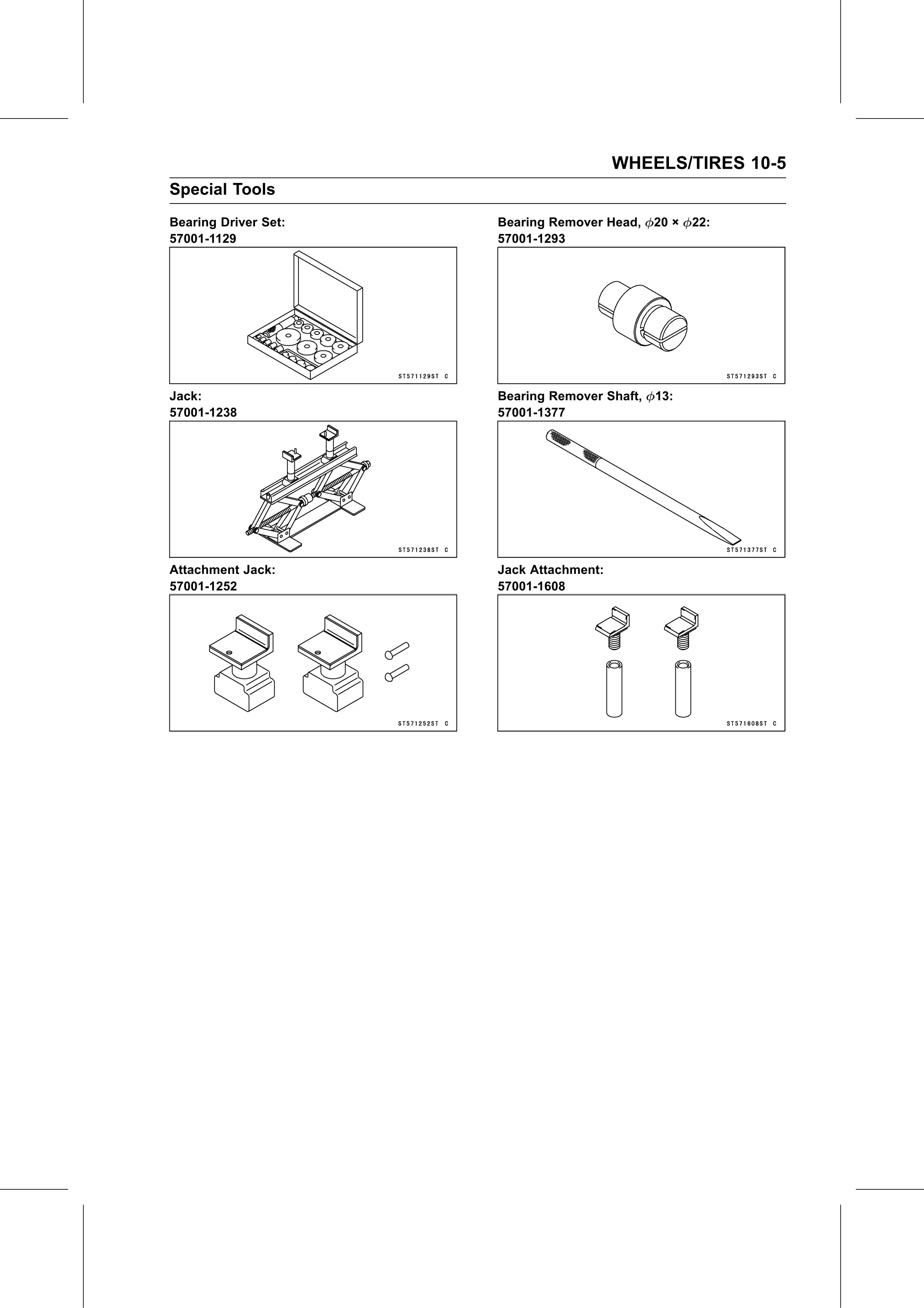 Service Manual page 393 — Wheels/Tires › Special Tools