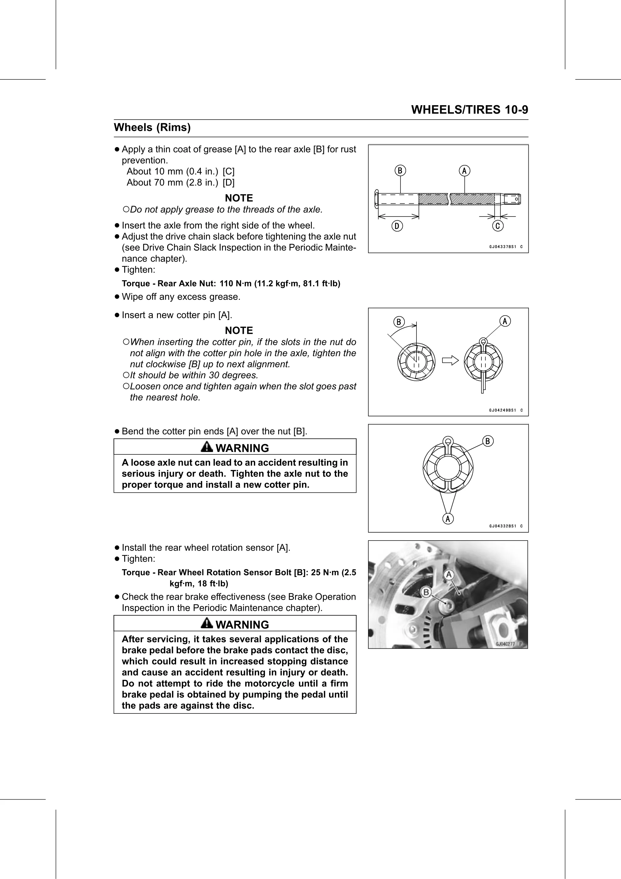Service Manual page 397 — Wheels/Tires › Rear Wheel Installation