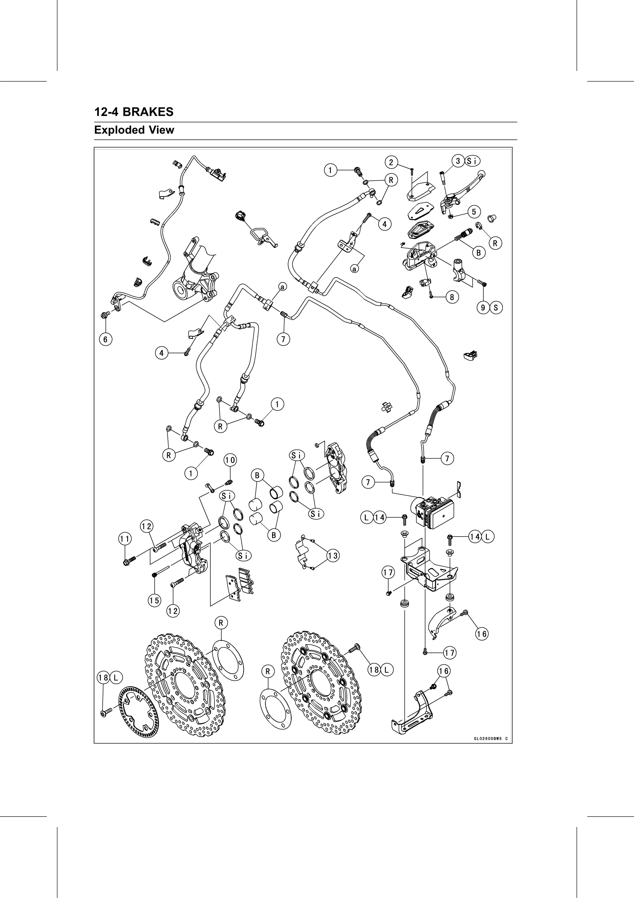 Service Manual page 426 — Brakes › Exploded View