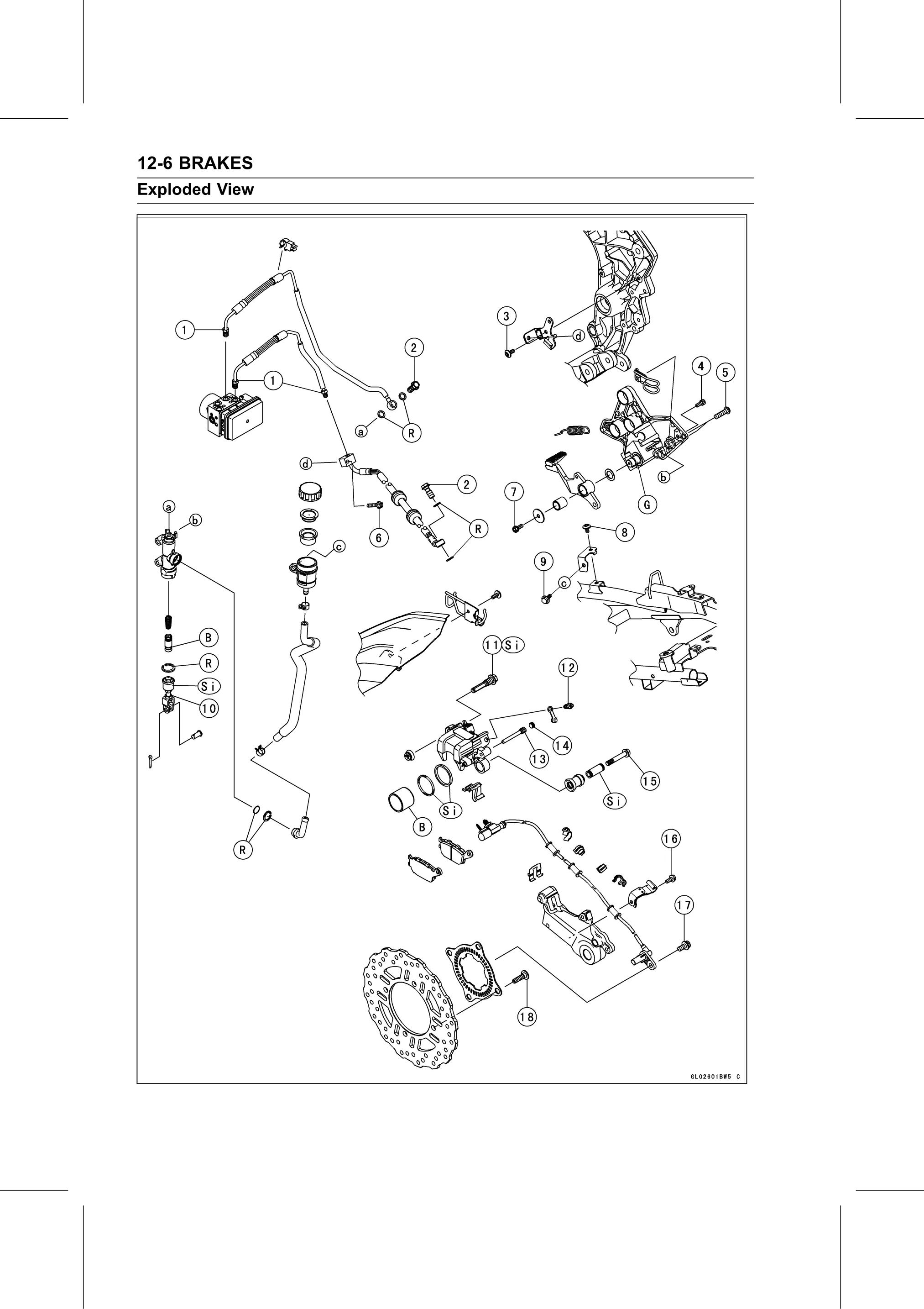 Service Manual page 428 — Brakes › Exploded View