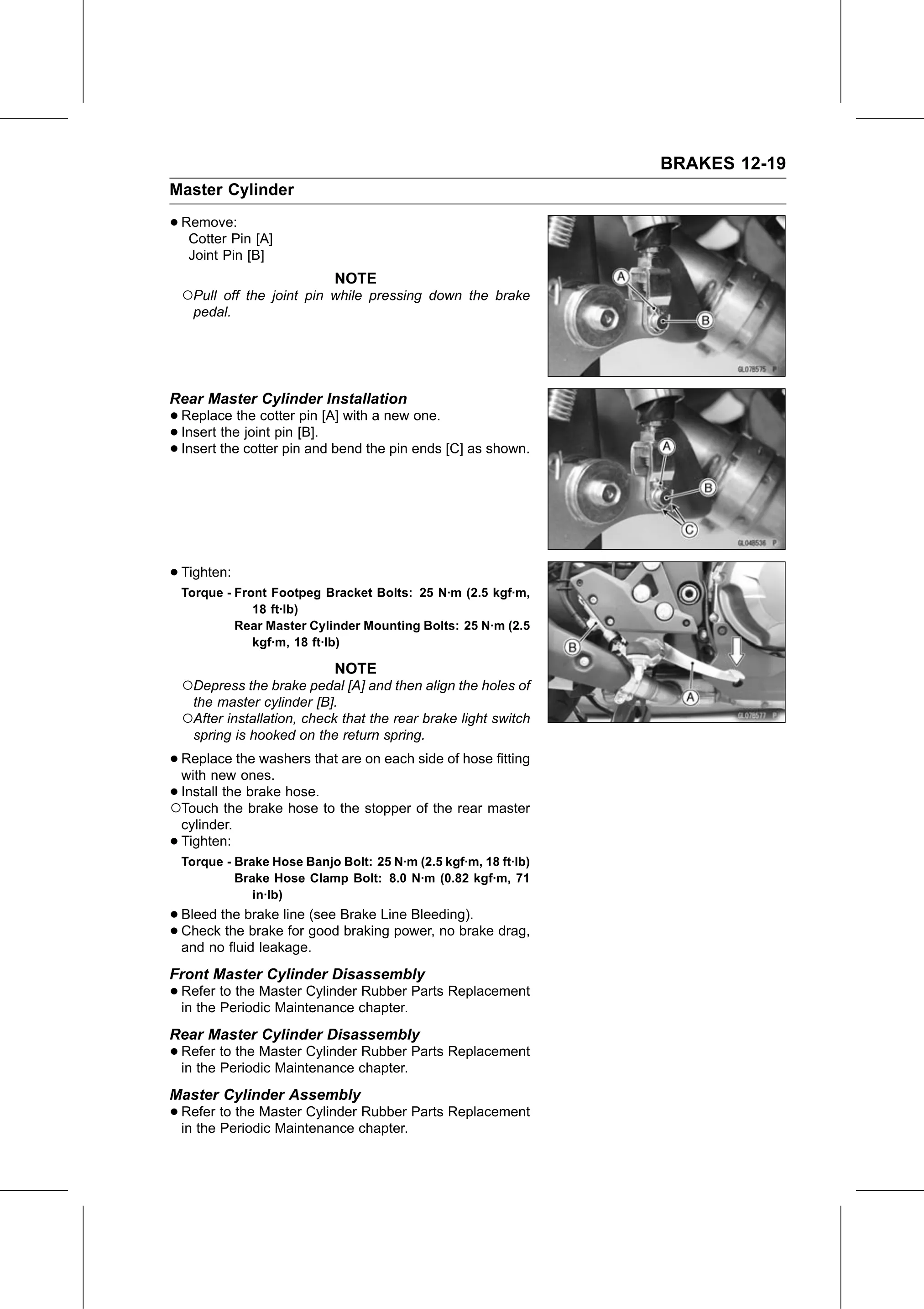 Service Manual page 441 — Brakes › Master Cylinder Assembly