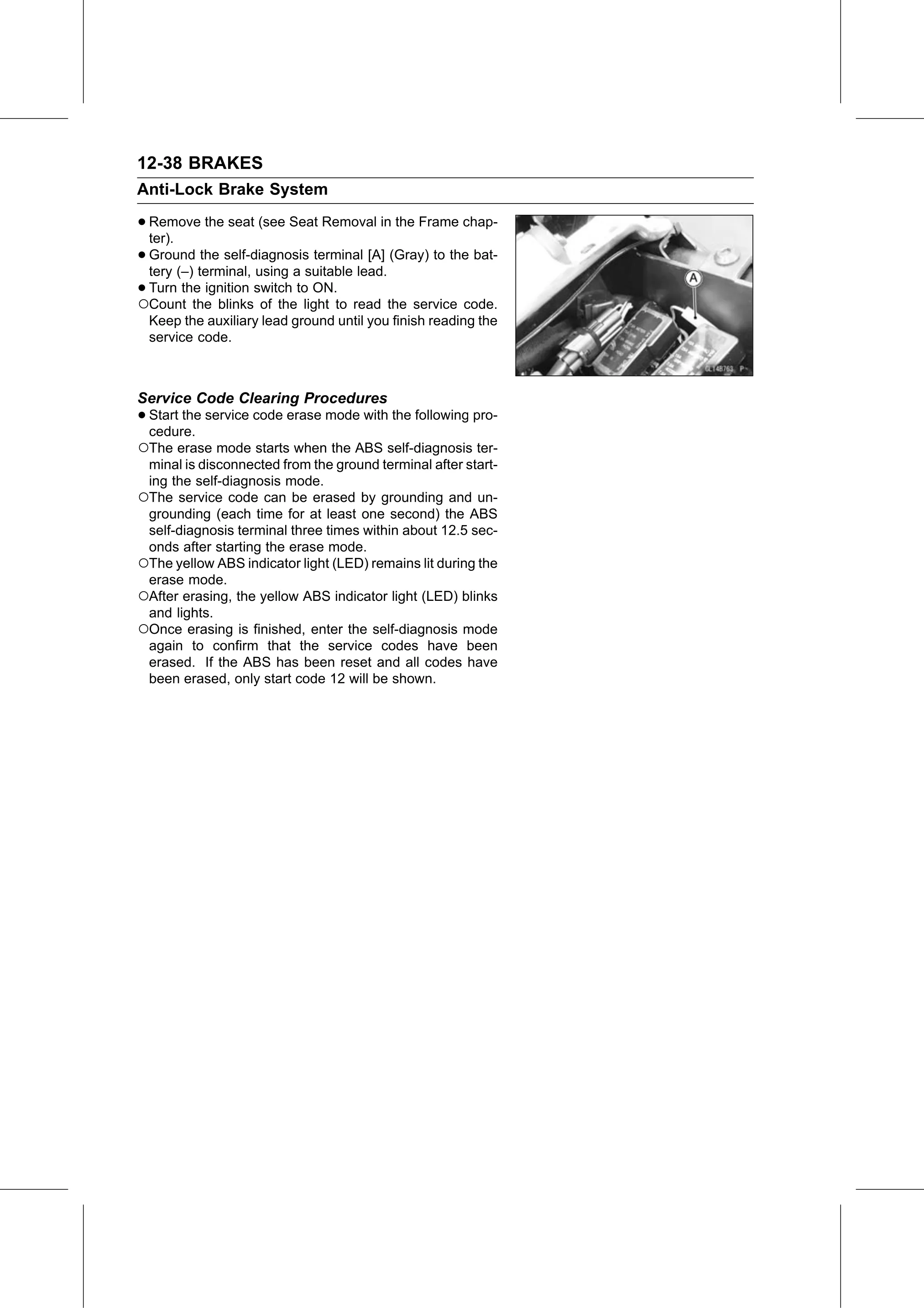 Service Manual page 460 — Brakes › Service Code Clearing Procedures