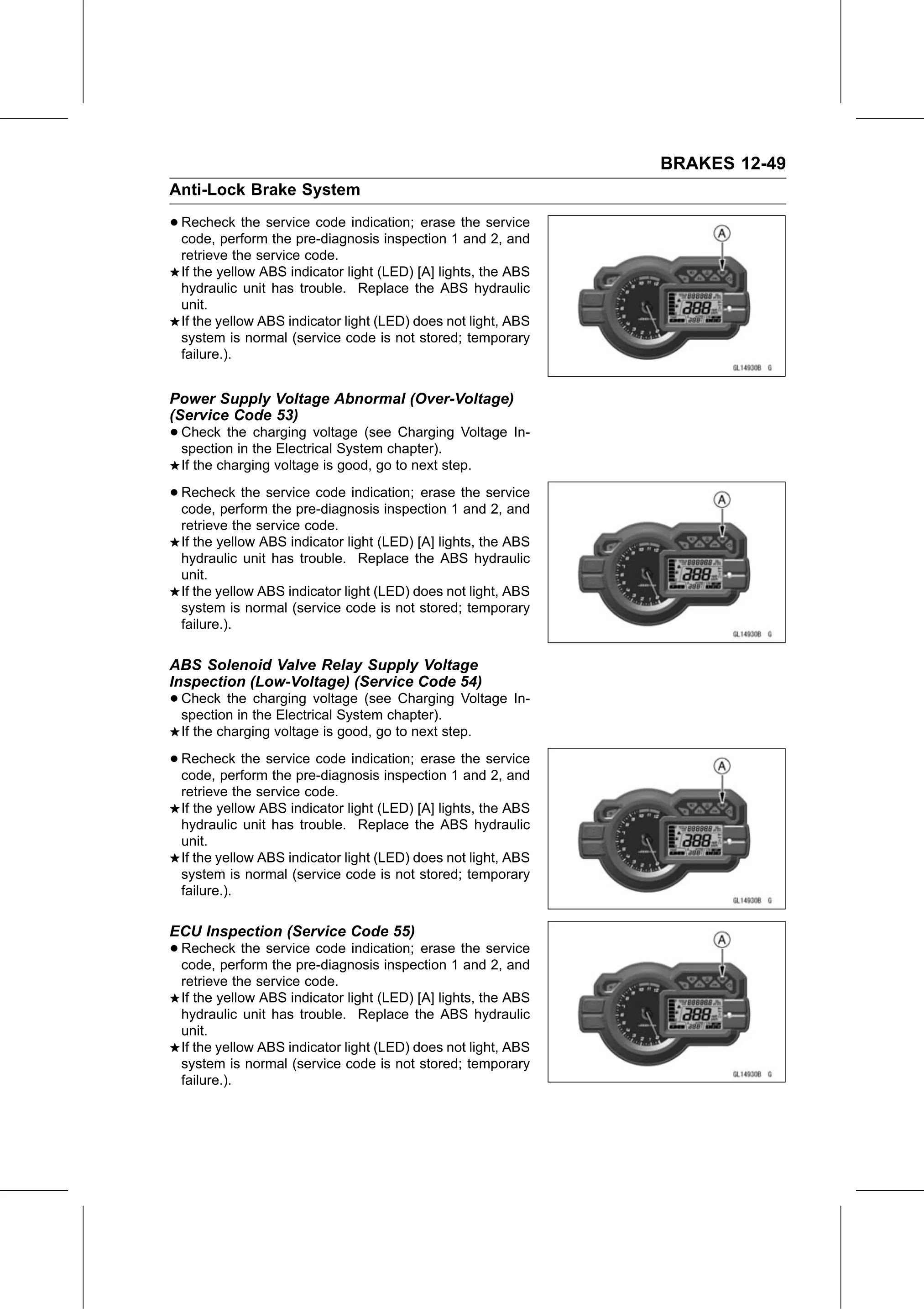 Service Manual page 471 — Brakes › ECU Inspection (Service Code 55)