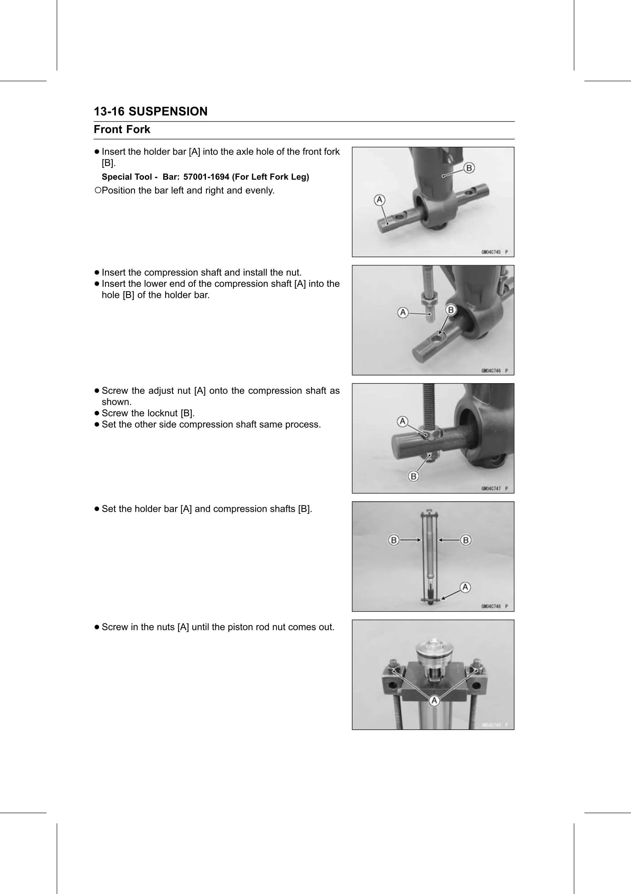 Service Manual page 496 — Suspension › Fork Oil Change