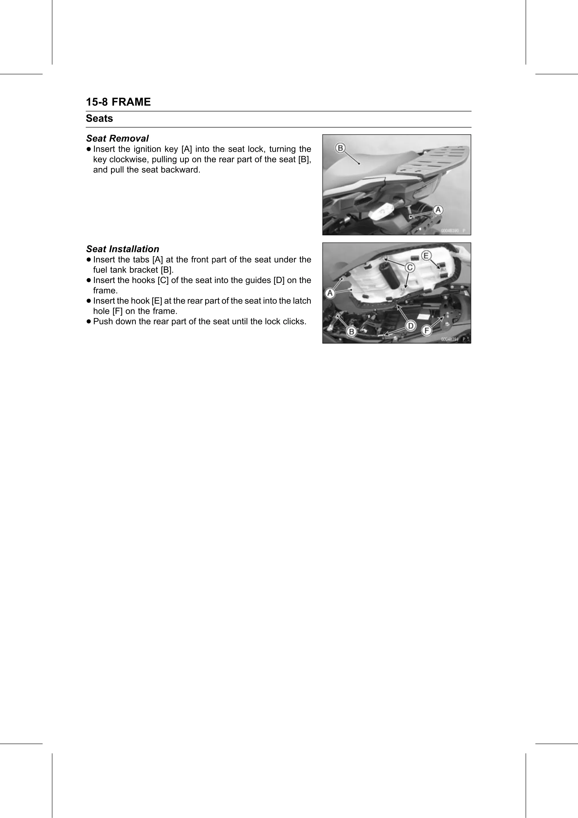Service Manual page 536 — Frame › Seat Installation