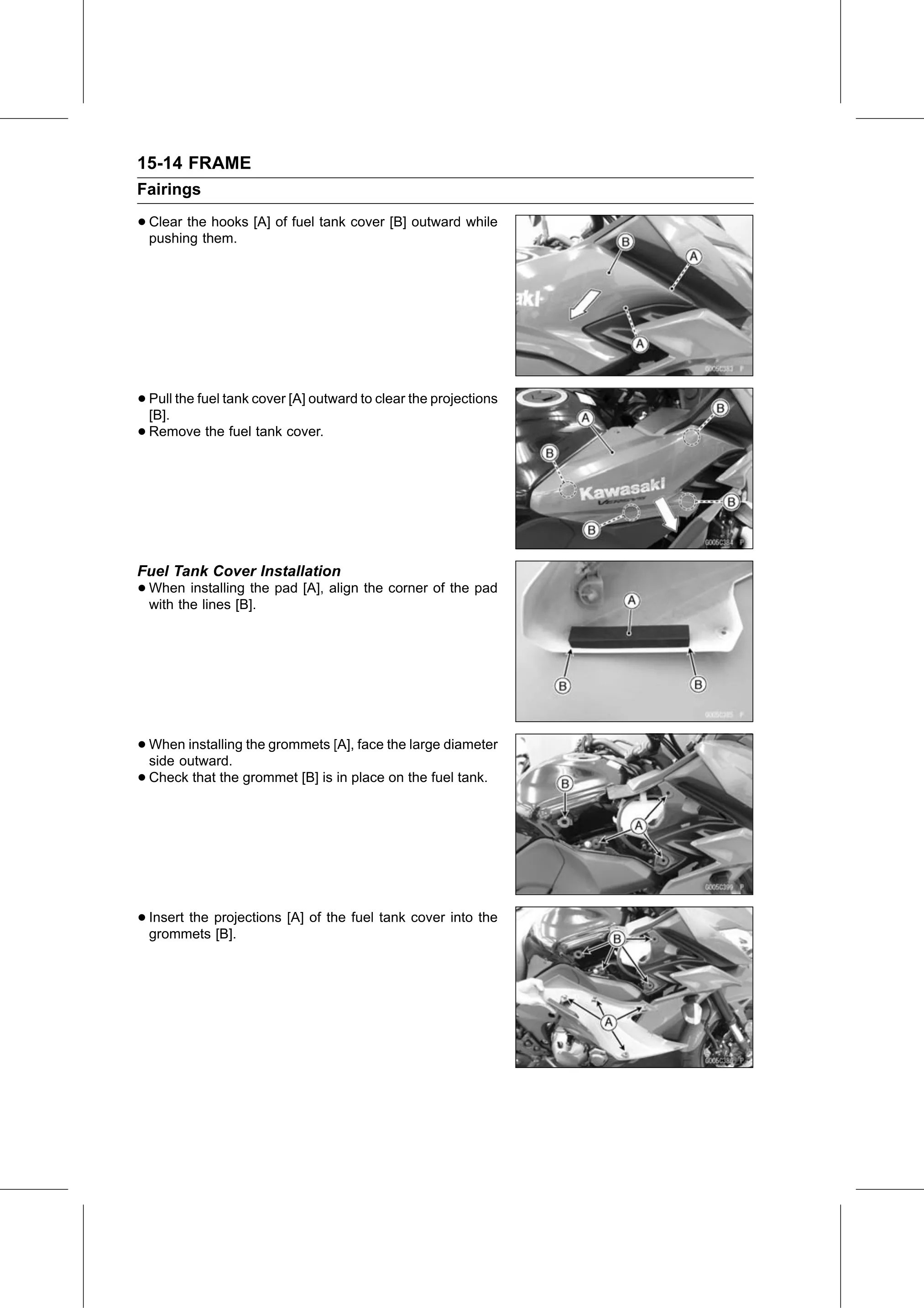 Service Manual page 542 — Frame › Fuel Tank Cover Installation