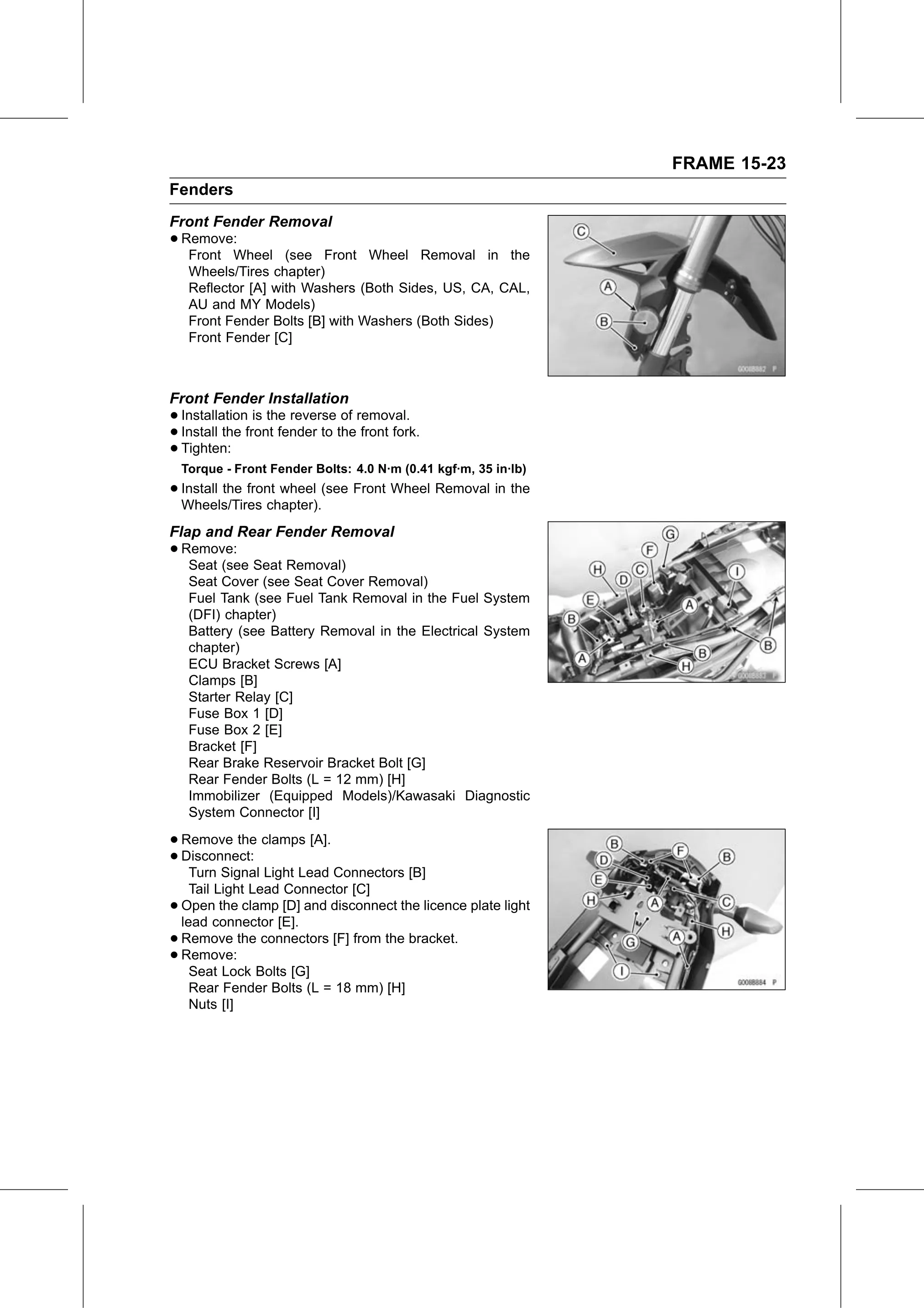 Service Manual page 551 — Frame › Flap and Rear Fender Removal