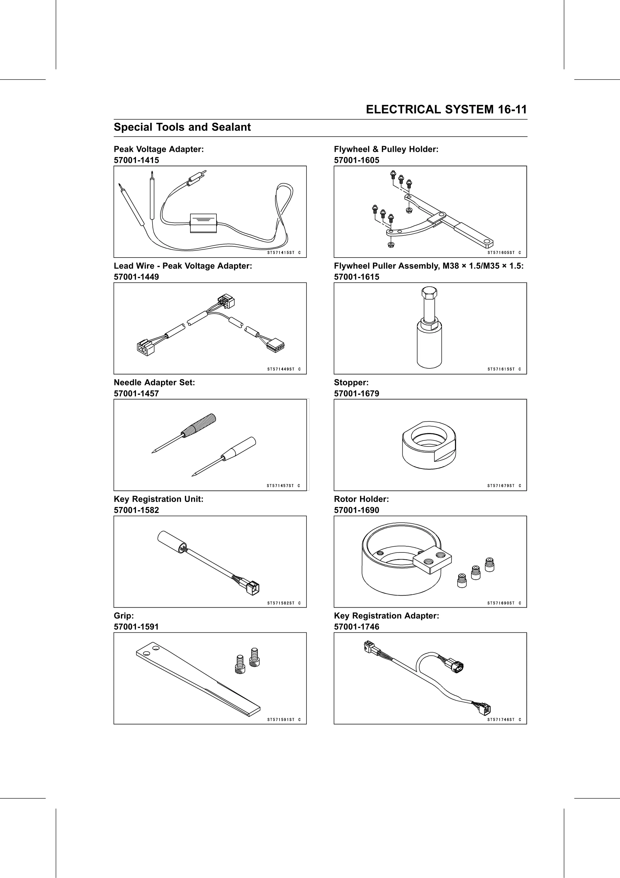 Service Manual page 571 — Electrical System › Special Tools and Sealant